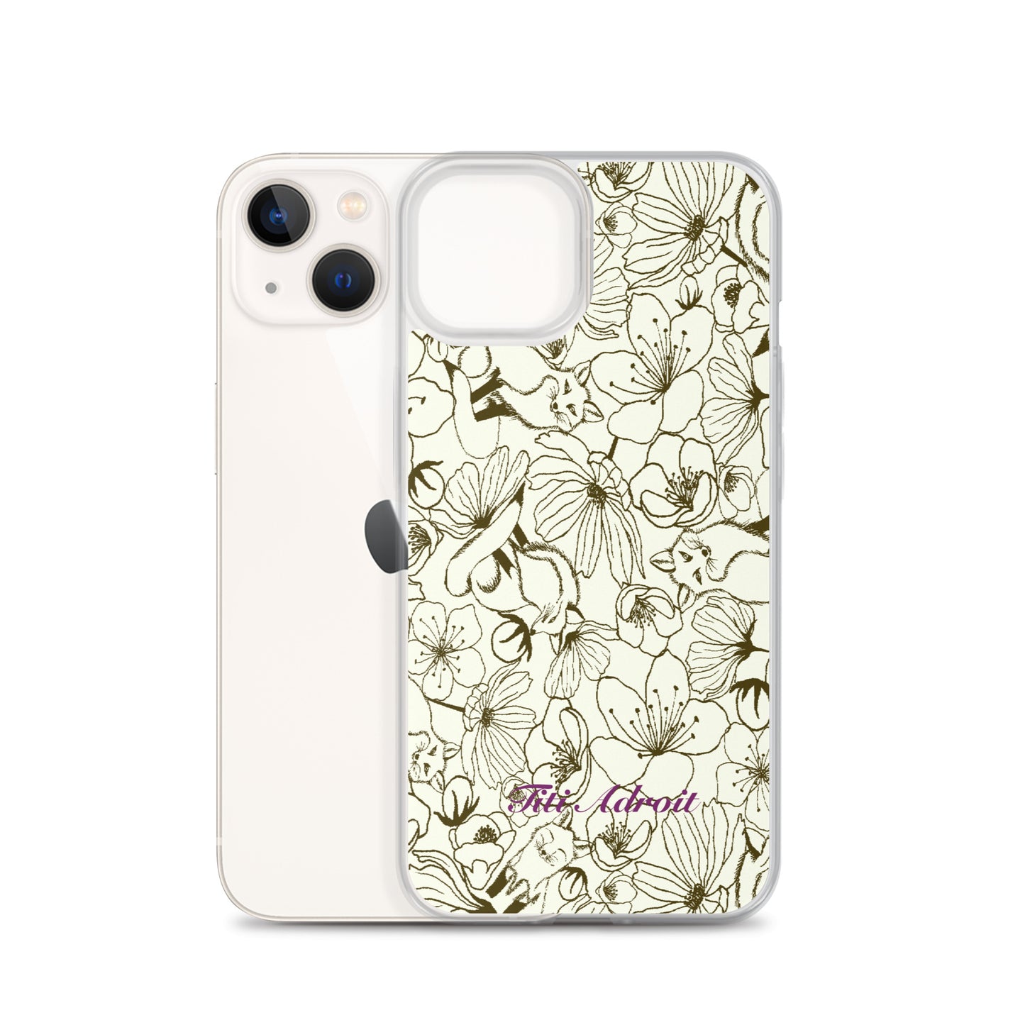 Fox_Flowers_Maohogany_Pearl_Clear_i_Phonecase_iPhone