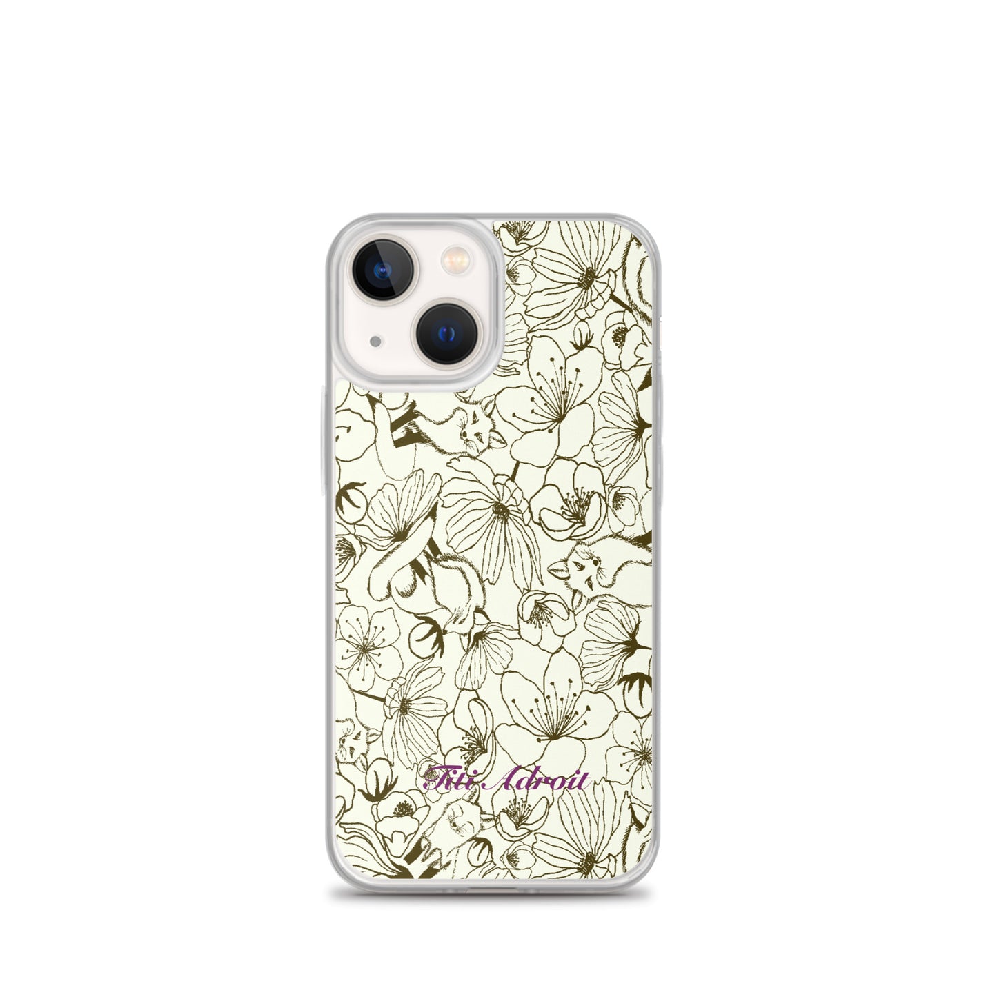 Fox_Flowers_Maohogany_Pearl_Clear_i_Phonecase_iPhone