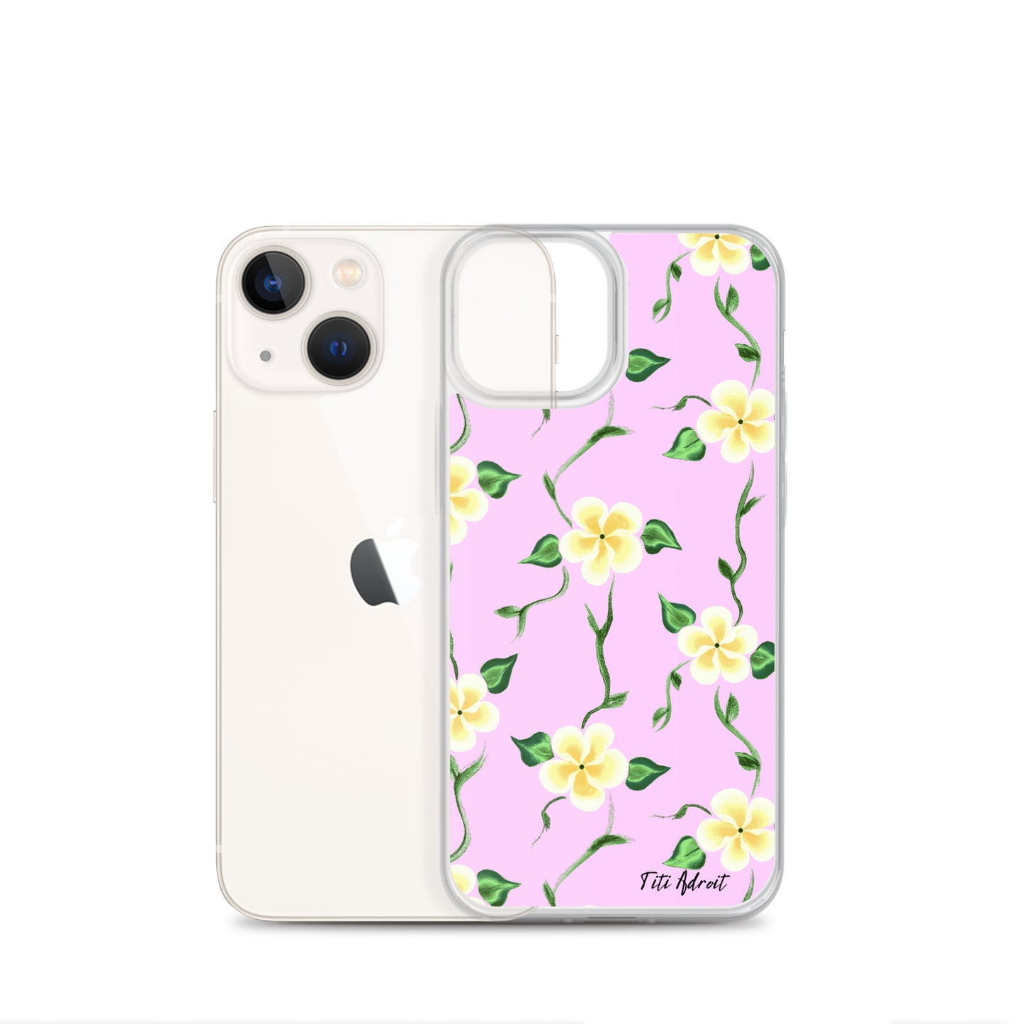 Pink_Banana_Flower_Clear_Phonecase_iPhone