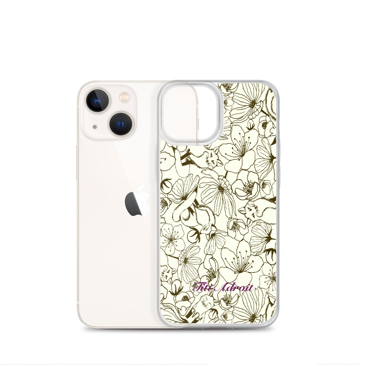 Fox_Flowers_Maohogany_Pearl_Clear_i_Phonecase_iPhone