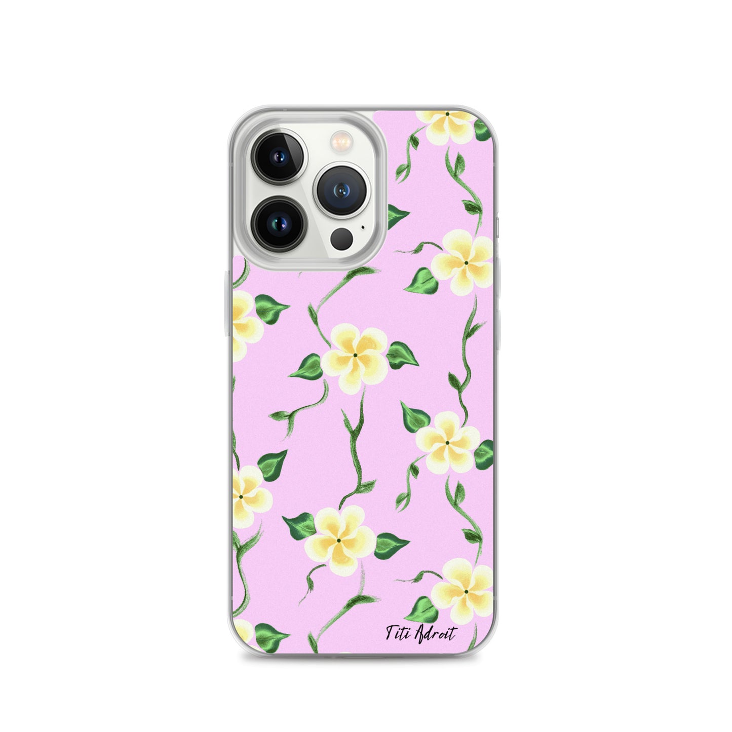 Pink_Banana_Flower_Clear_Phonecase_iPhone