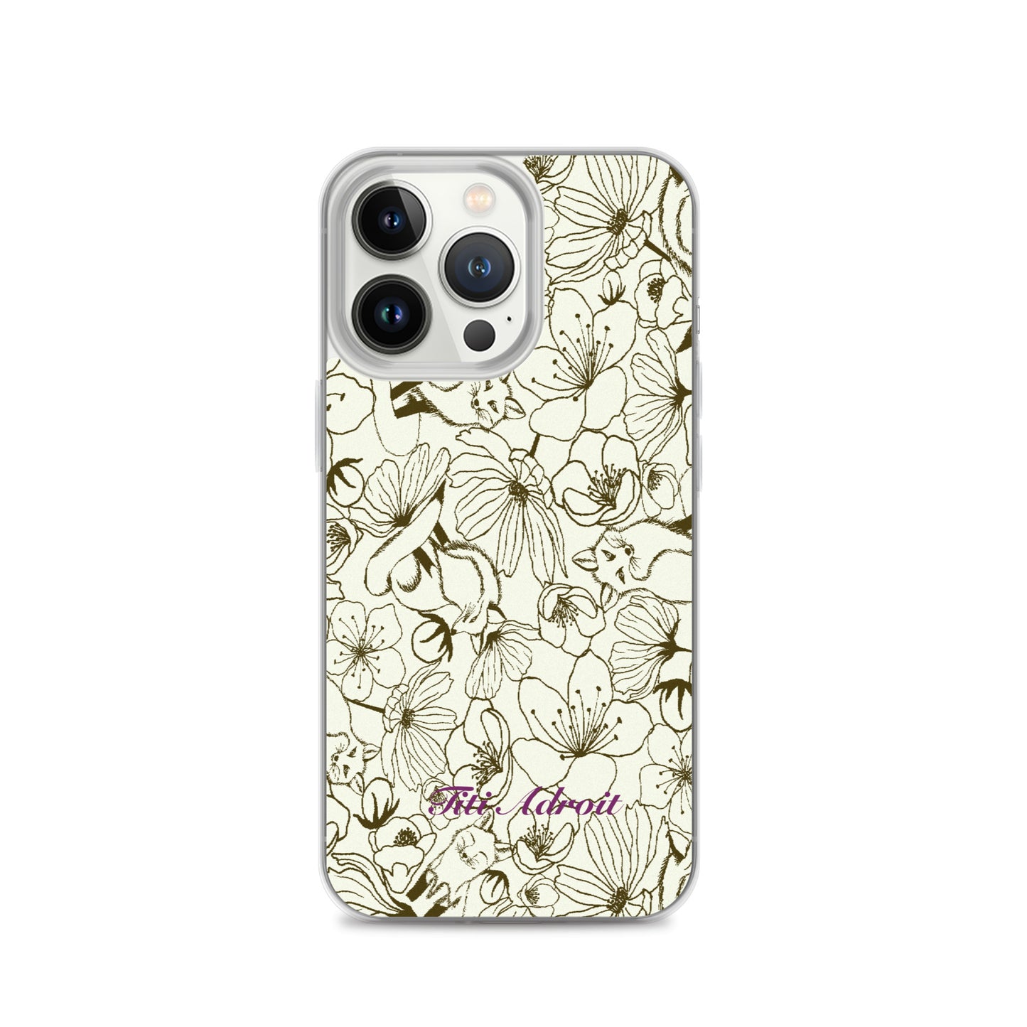 Fox_Flowers_Maohogany_Pearl_Clear_i_Phonecase_iPhone