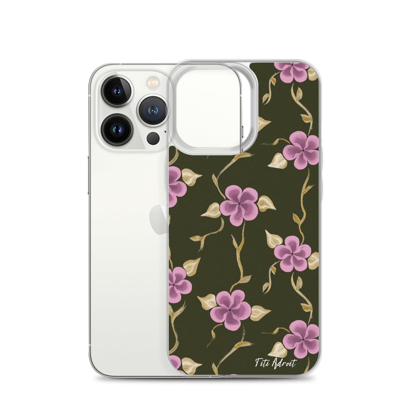 Brunnette_Grape_Flower_Clear_Phonecase_iPhone