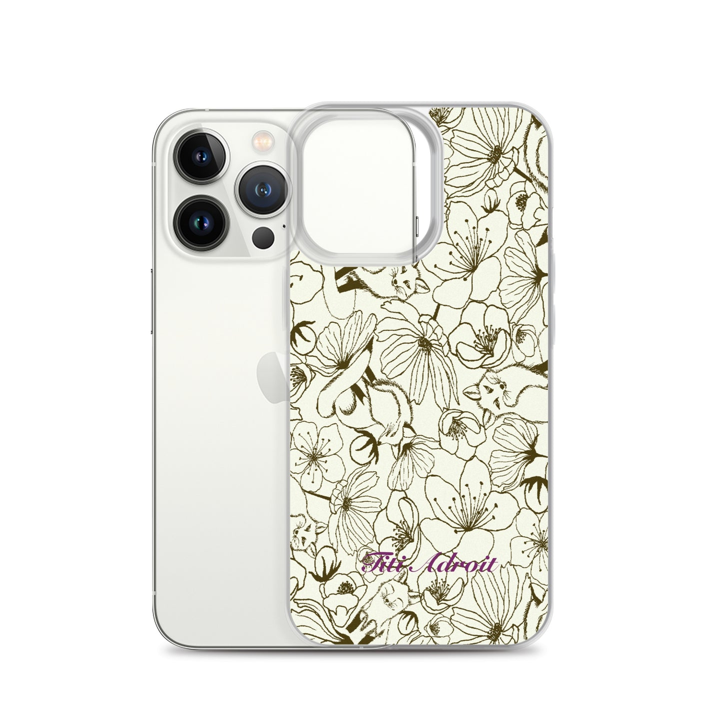 Fox_Flowers_Maohogany_Pearl_Clear_i_Phonecase_iPhone