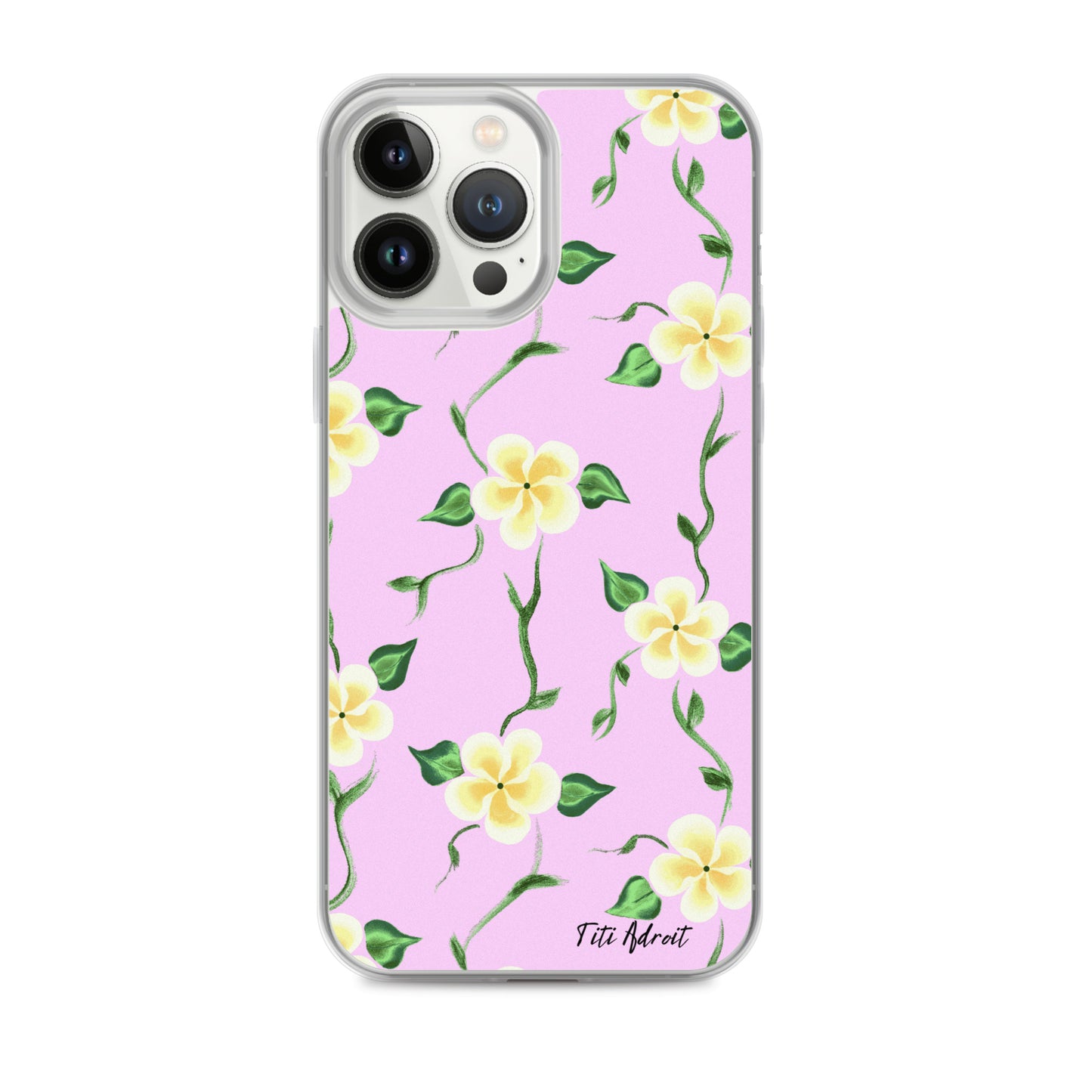 Pink_Banana_Flower_Clear_Phonecase_iPhone