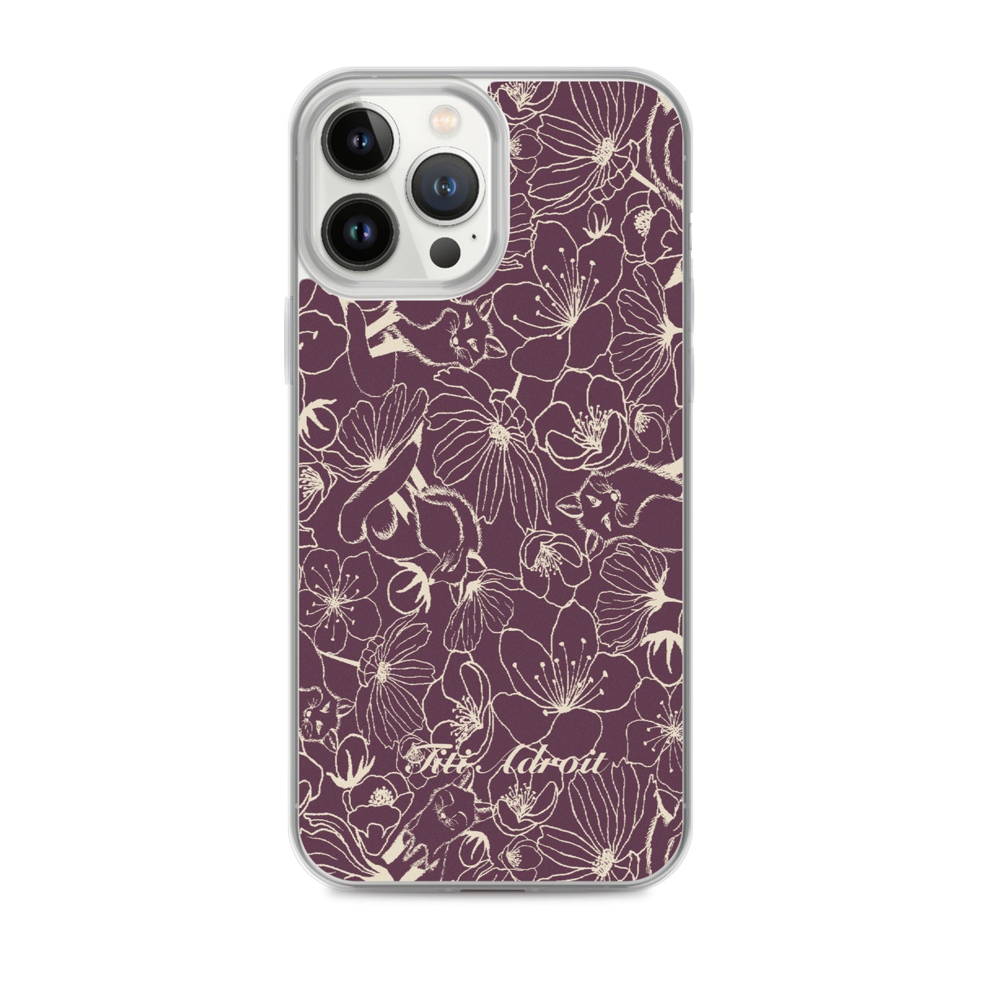 Fox_Flowers_Currant_Cream_Clear_Phonecase_iPhone