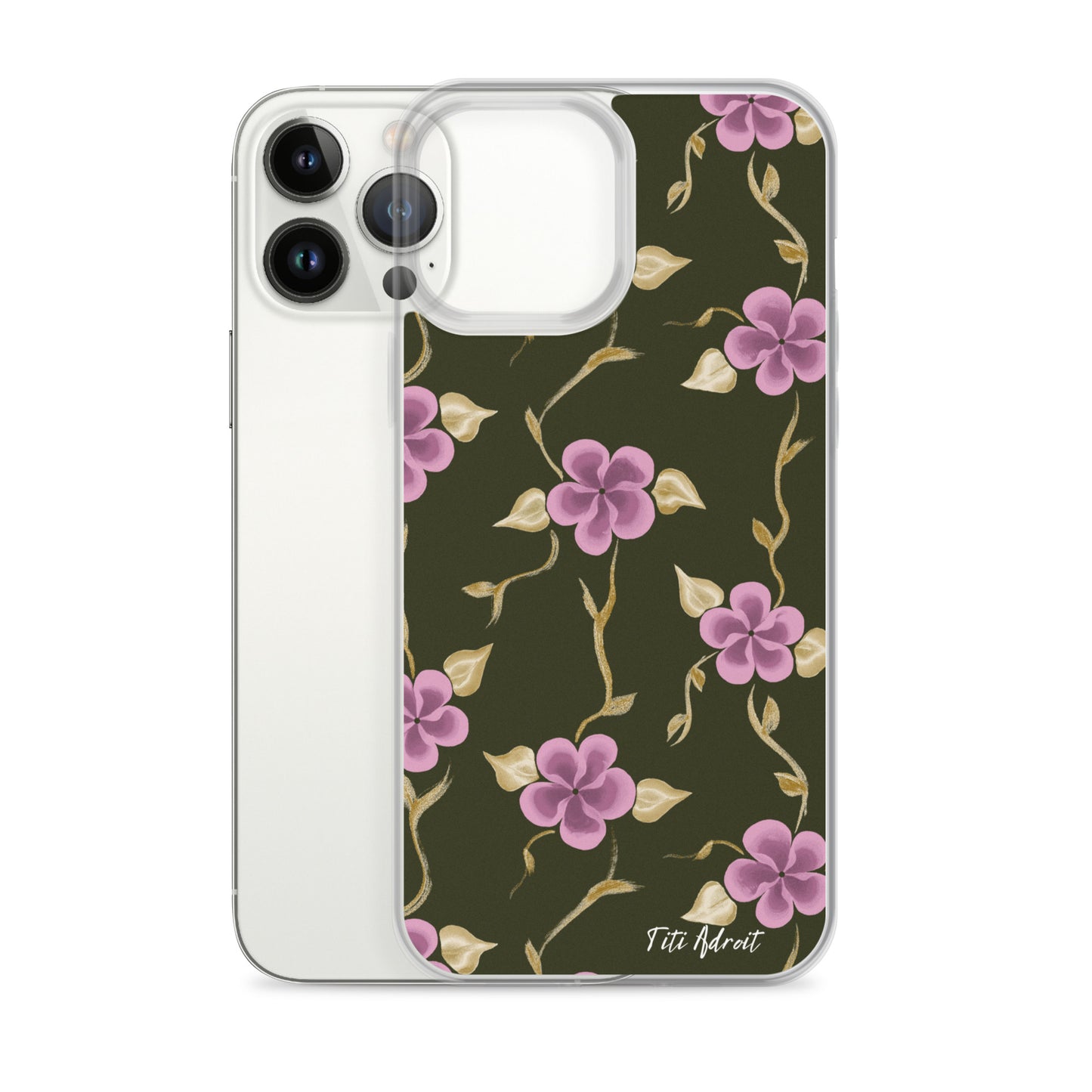 Brunnette_Grape_Flower_Clear_Phonecase_iPhone