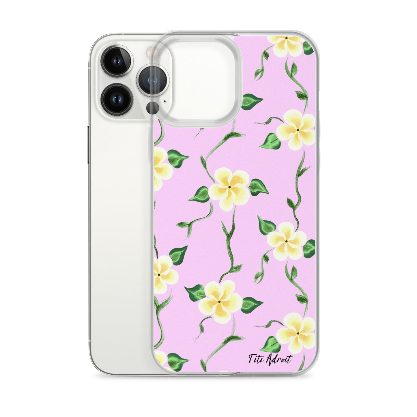Pink_Banana_Flower_Clear_Phonecase_iPhone