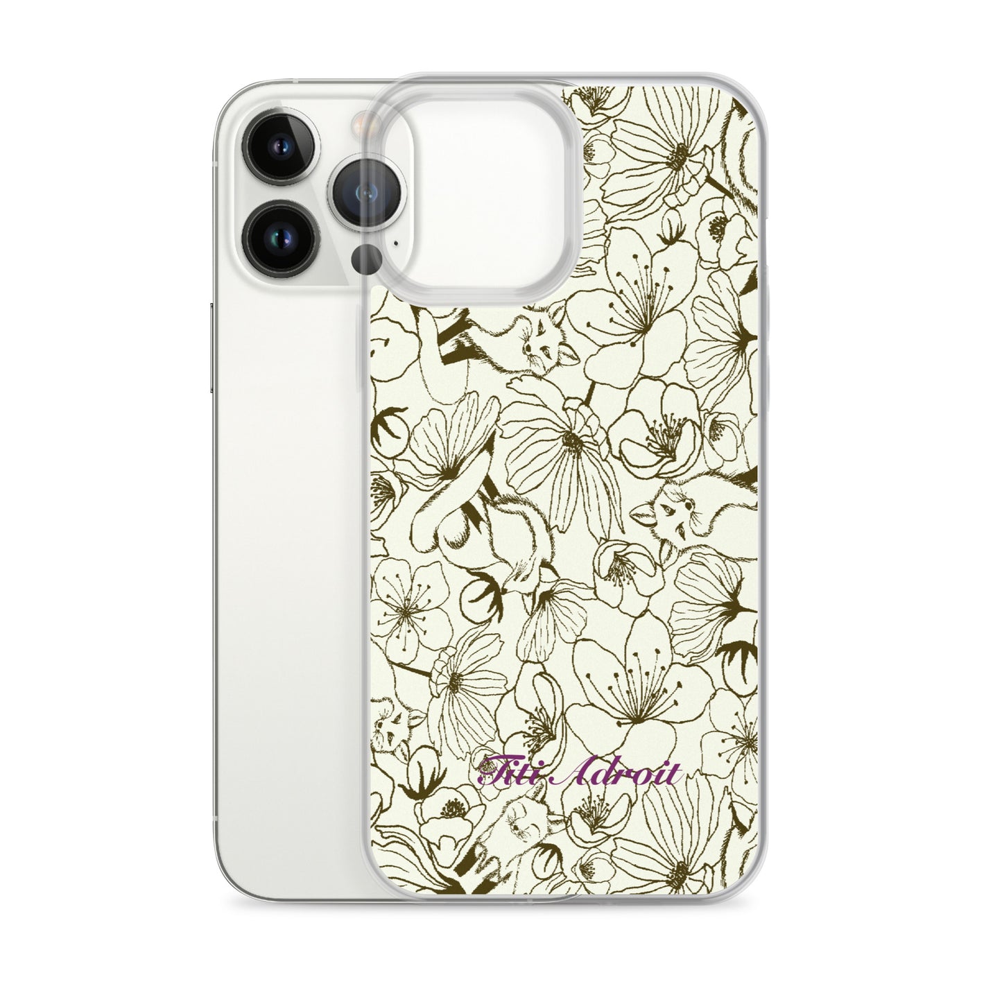 Fox_Flowers_Maohogany_Pearl_Clear_i_Phonecase_iPhone