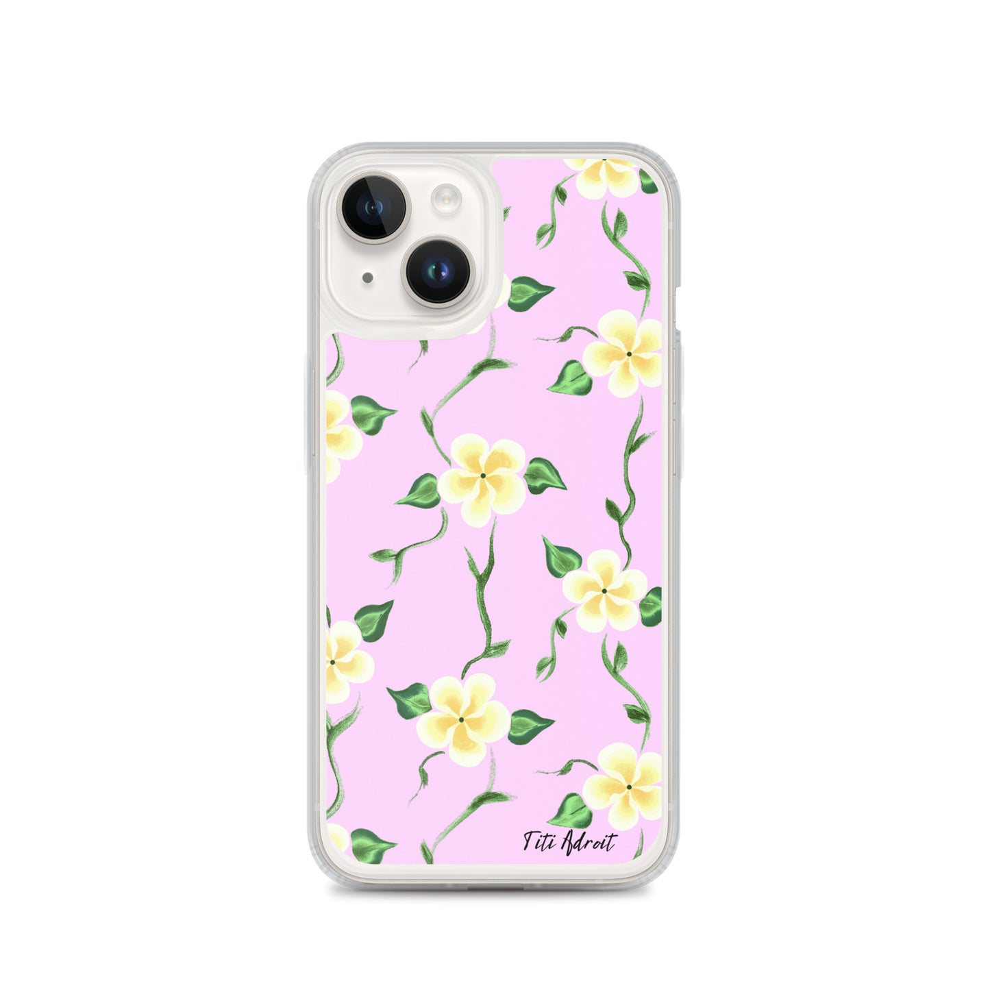 Pink_Banana_Flower_Clear_Phonecase_iPhone
