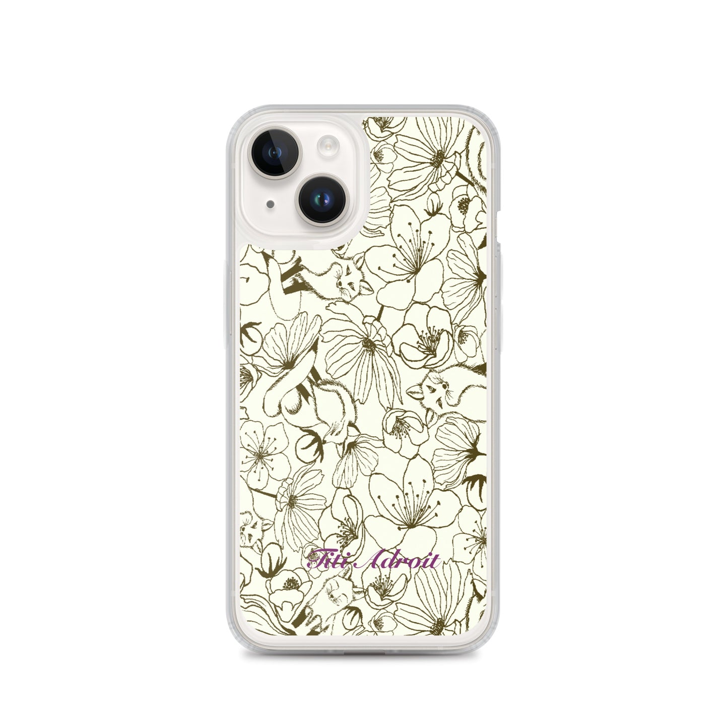 Fox_Flowers_Maohogany_Pearl_Clear_i_Phonecase_iPhone