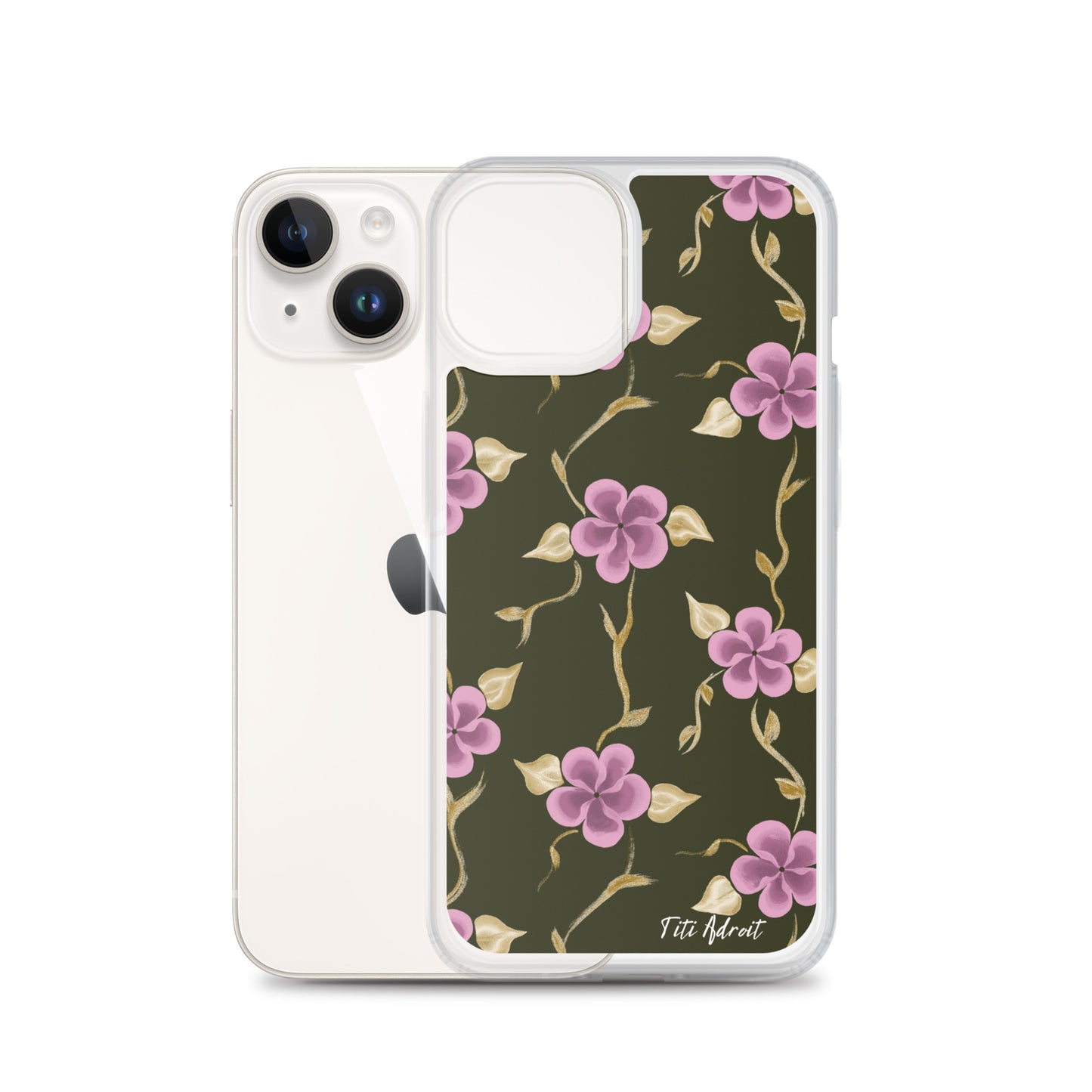 Brunnette_Grape_Flower_Clear_Phonecase_iPhone