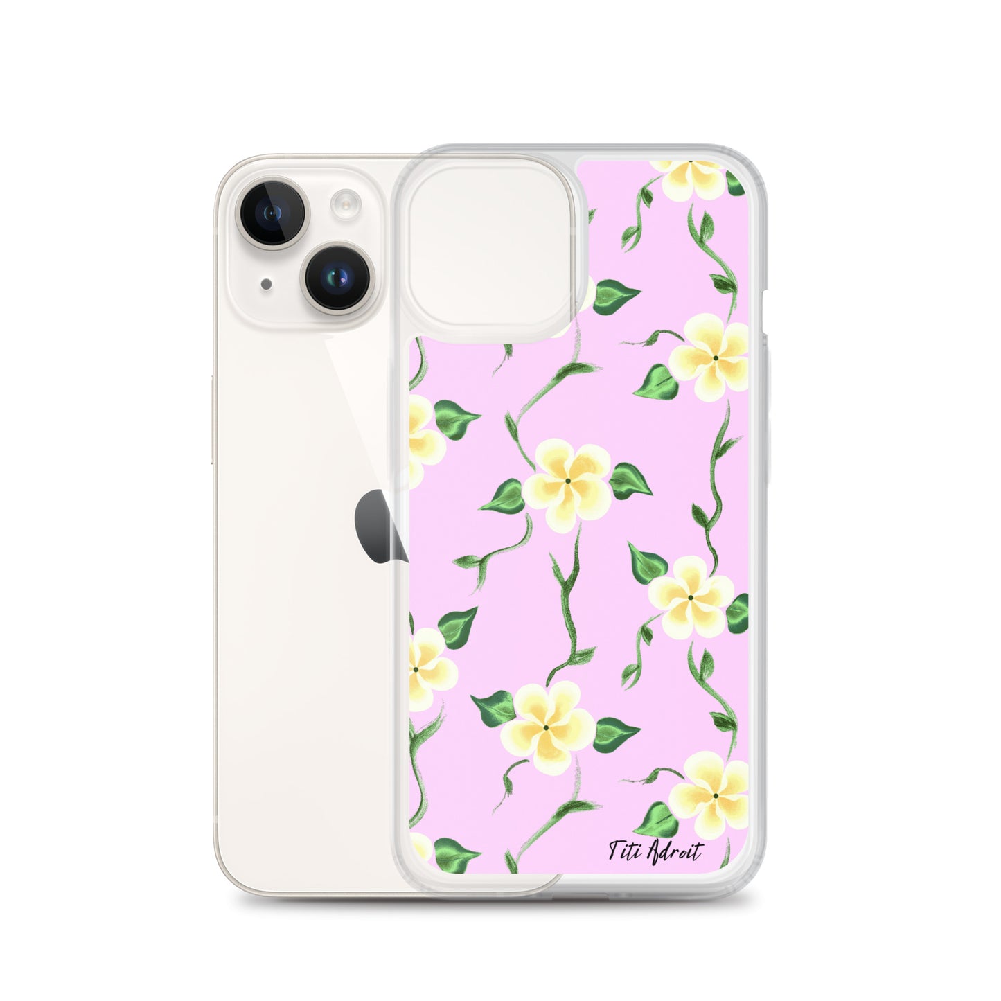 Pink_Banana_Flower_Clear_Phonecase_iPhone