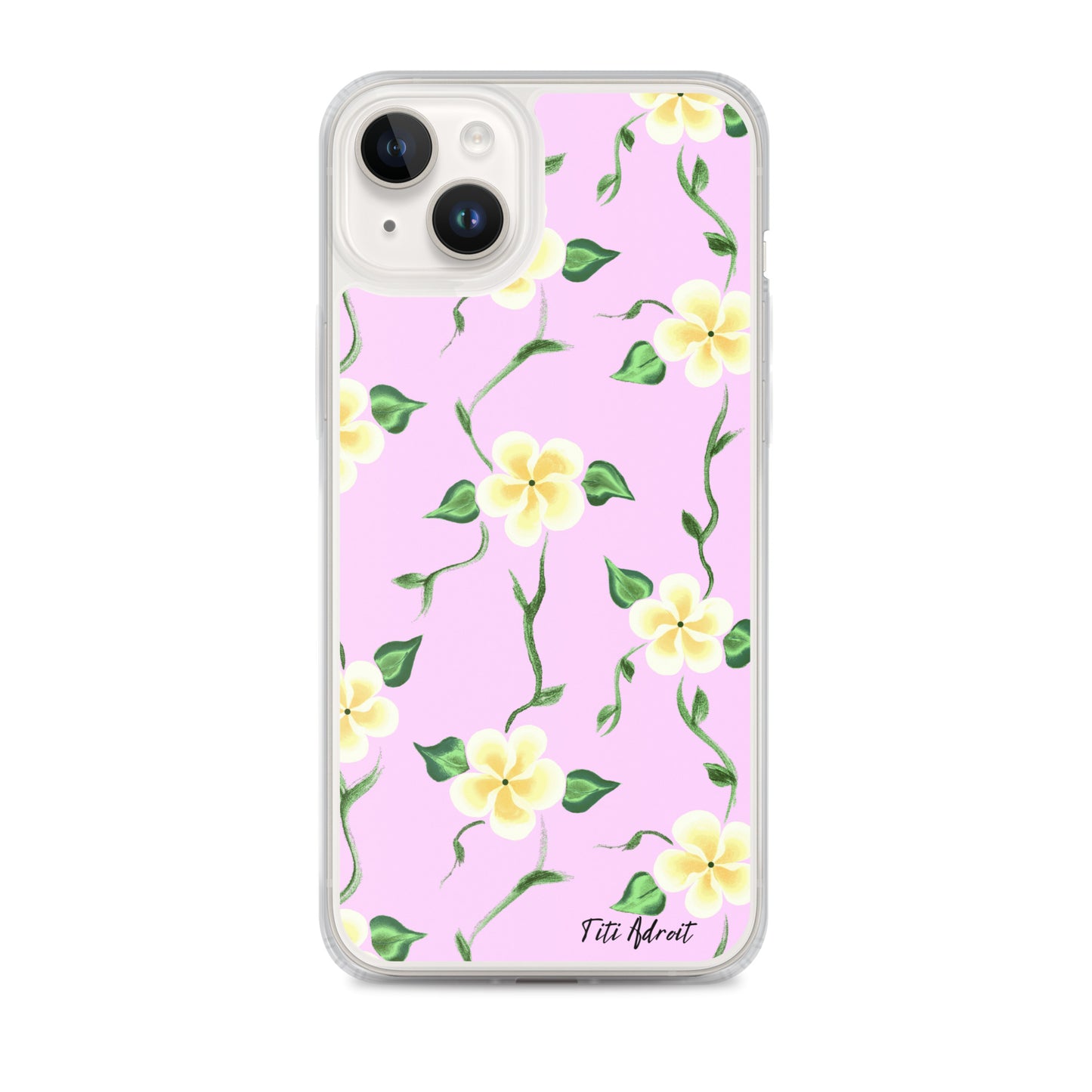 Pink_Banana_Flower_Clear_Phonecase_iPhone