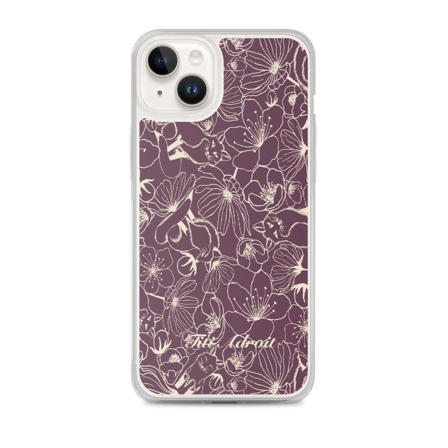 Fox_Flowers_Currant_Cream_Clear_Phonecase_iPhone