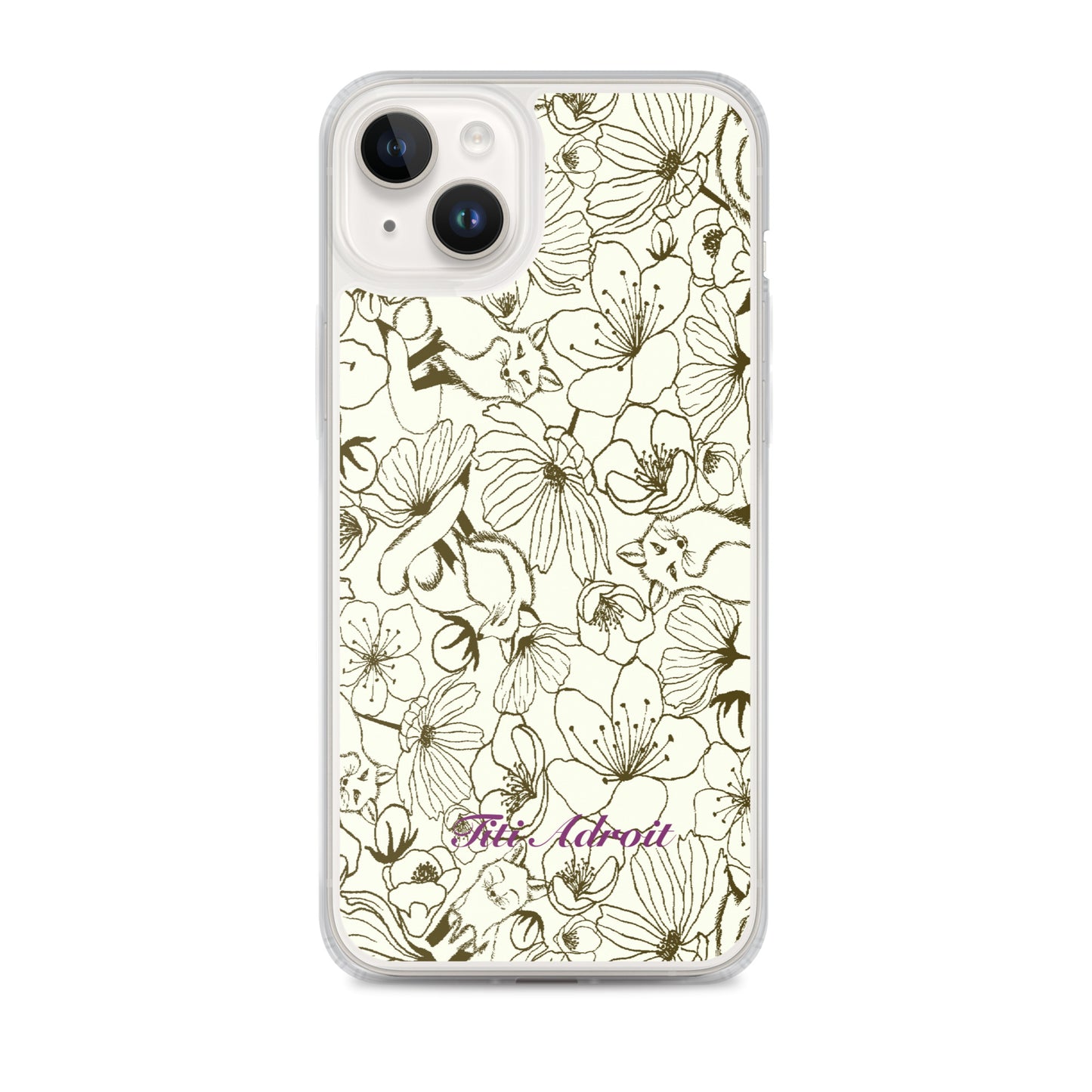 Fox_Flowers_Maohogany_Pearl_Clear_i_Phonecase_iPhone