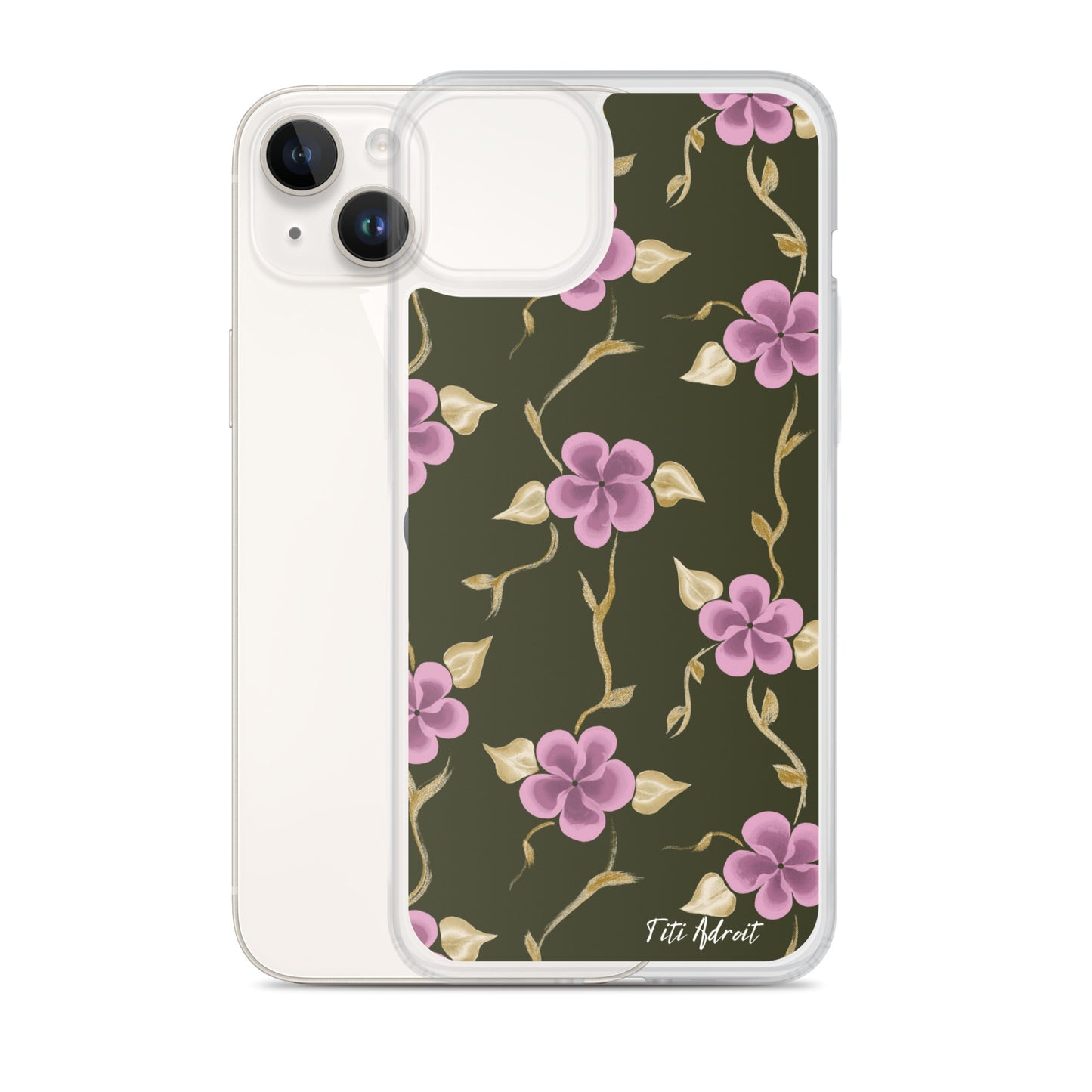 Brunnette_Grape_Flower_Clear_Phonecase_iPhone