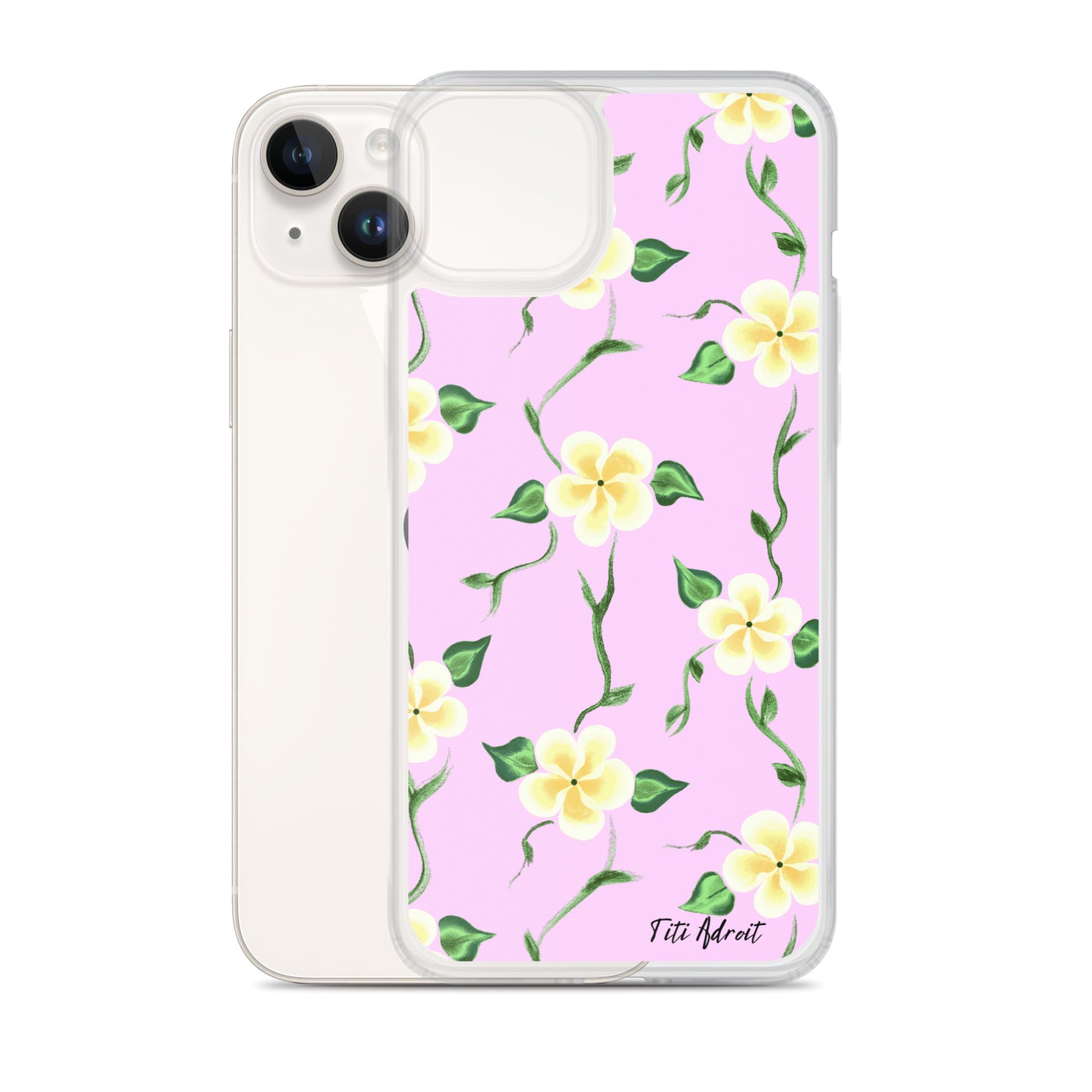 Pink_Banana_Flower_Clear_Phonecase_iPhone