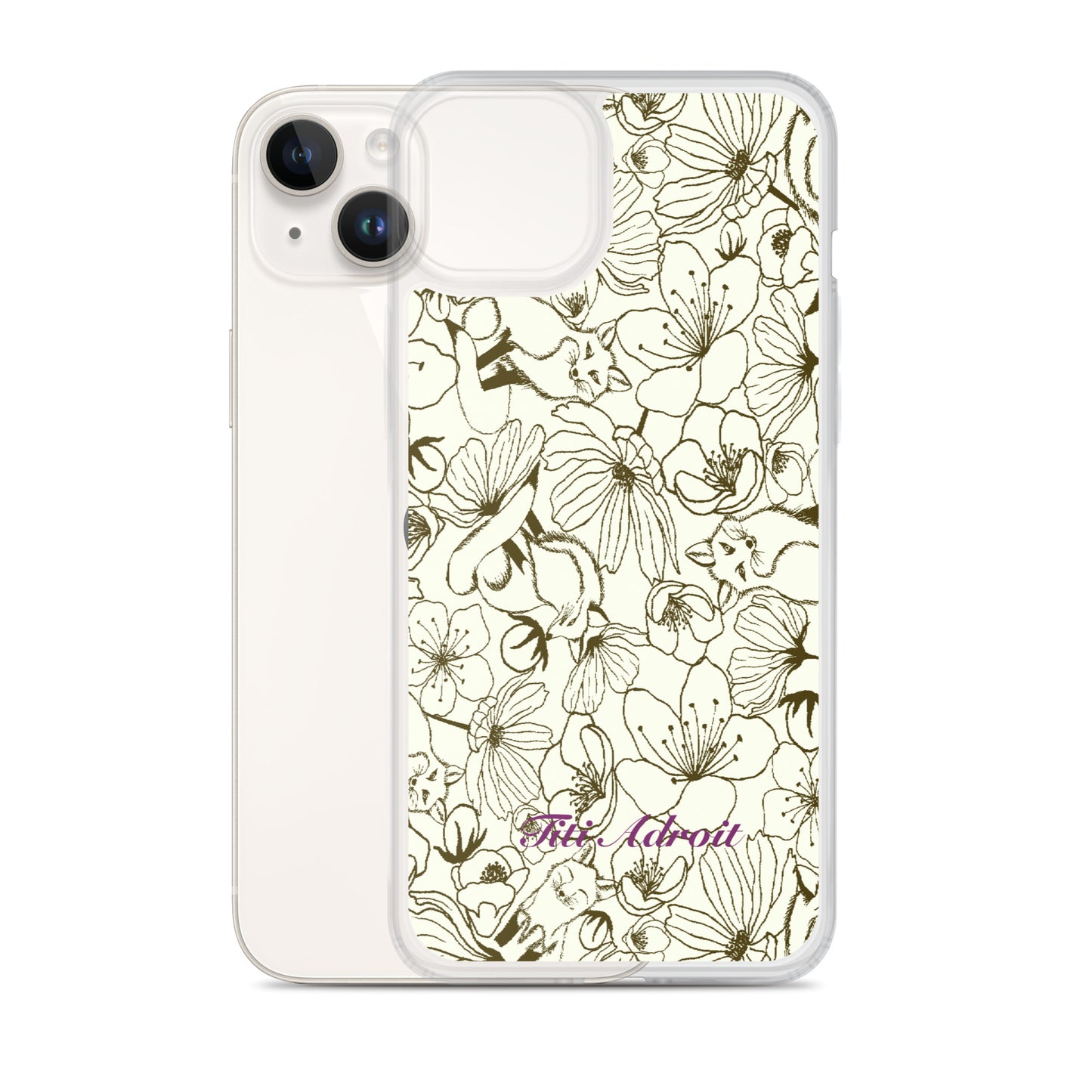 Fox_Flowers_Maohogany_Pearl_Clear_i_Phonecase_iPhone