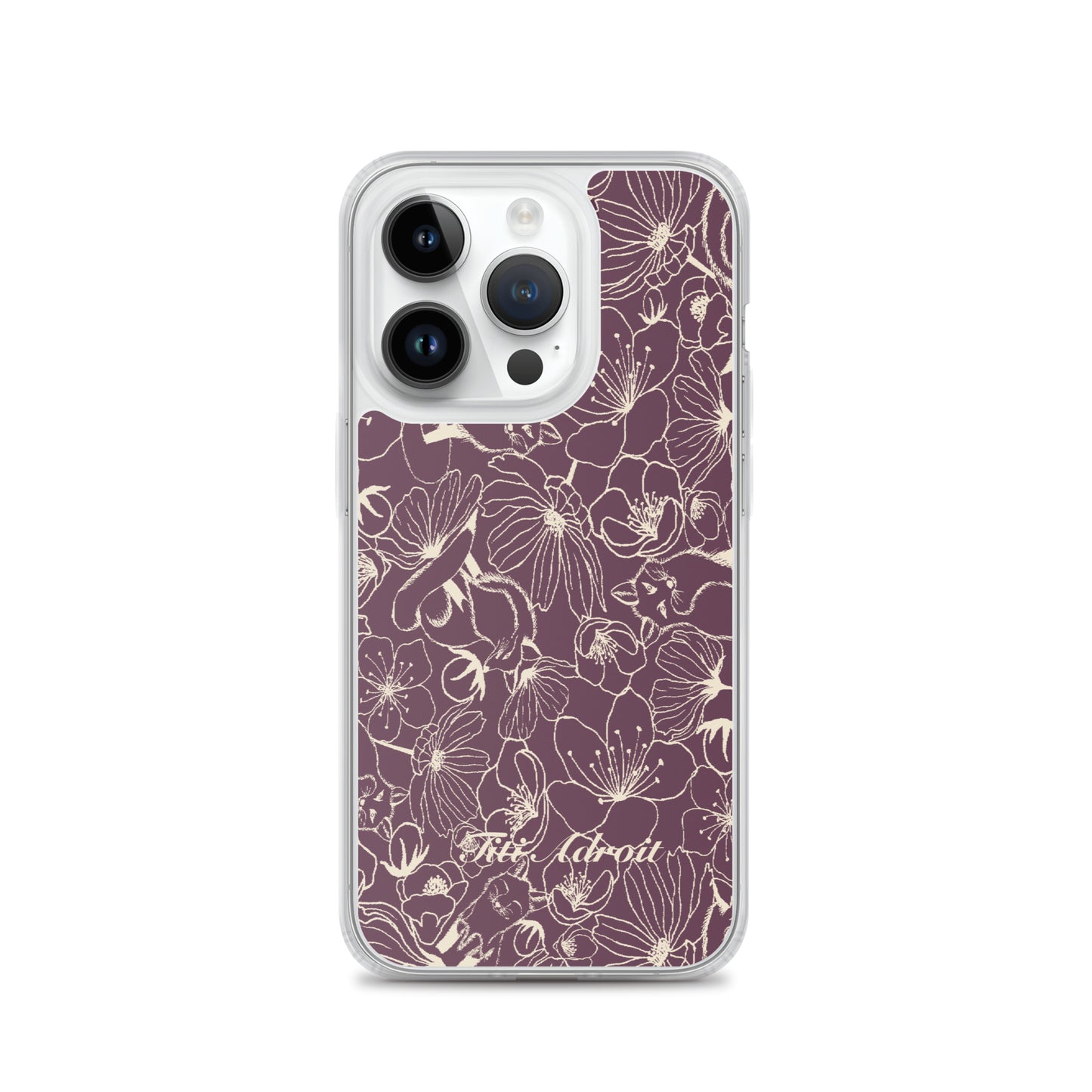 Fox_Flowers_Currant_Cream_Clear_Phonecase_iPhone