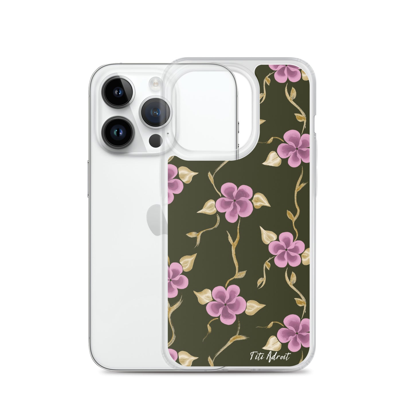 Brunnette_Grape_Flower_Clear_Phonecase_iPhone
