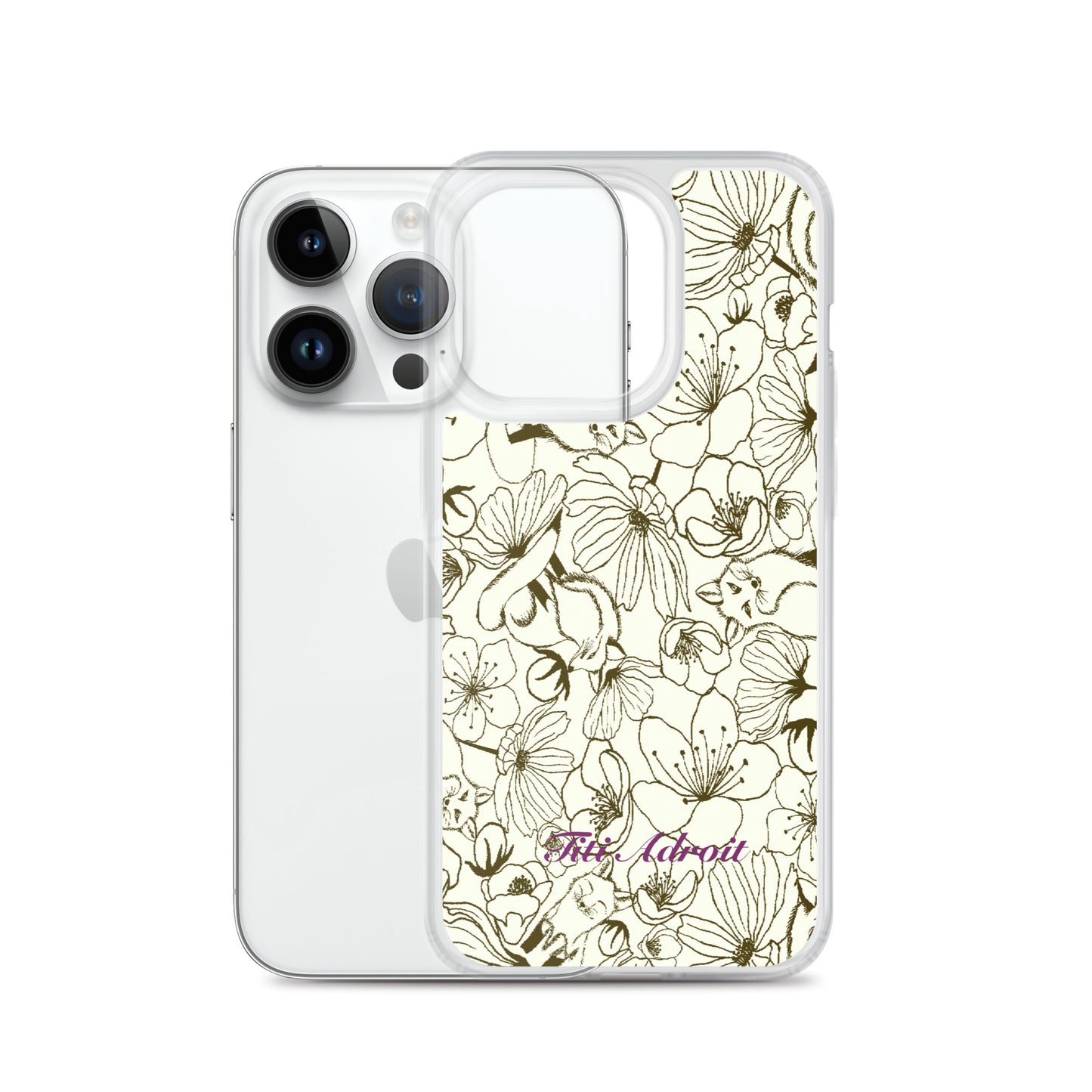 Fox_Flowers_Maohogany_Pearl_Clear_i_Phonecase_iPhone