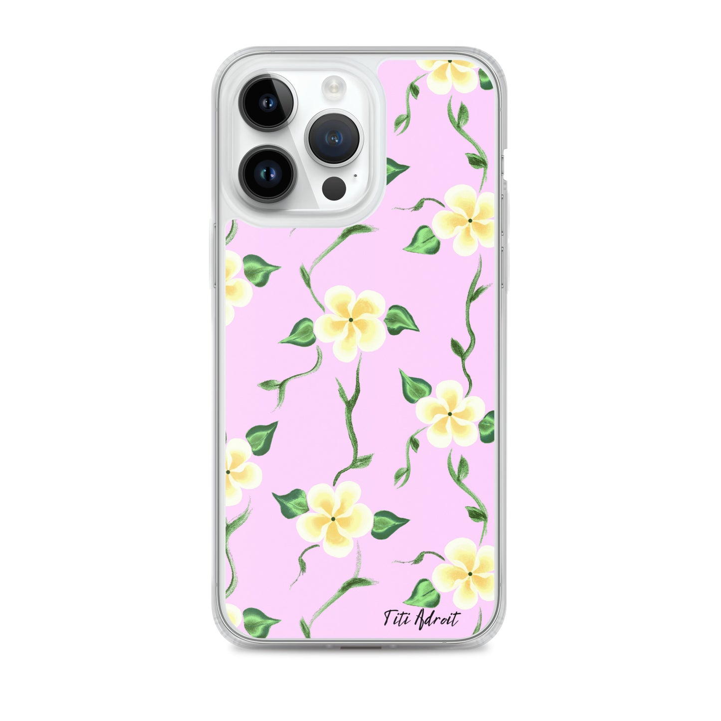 Pink_Banana_Flower_Clear_Phonecase_iPhone