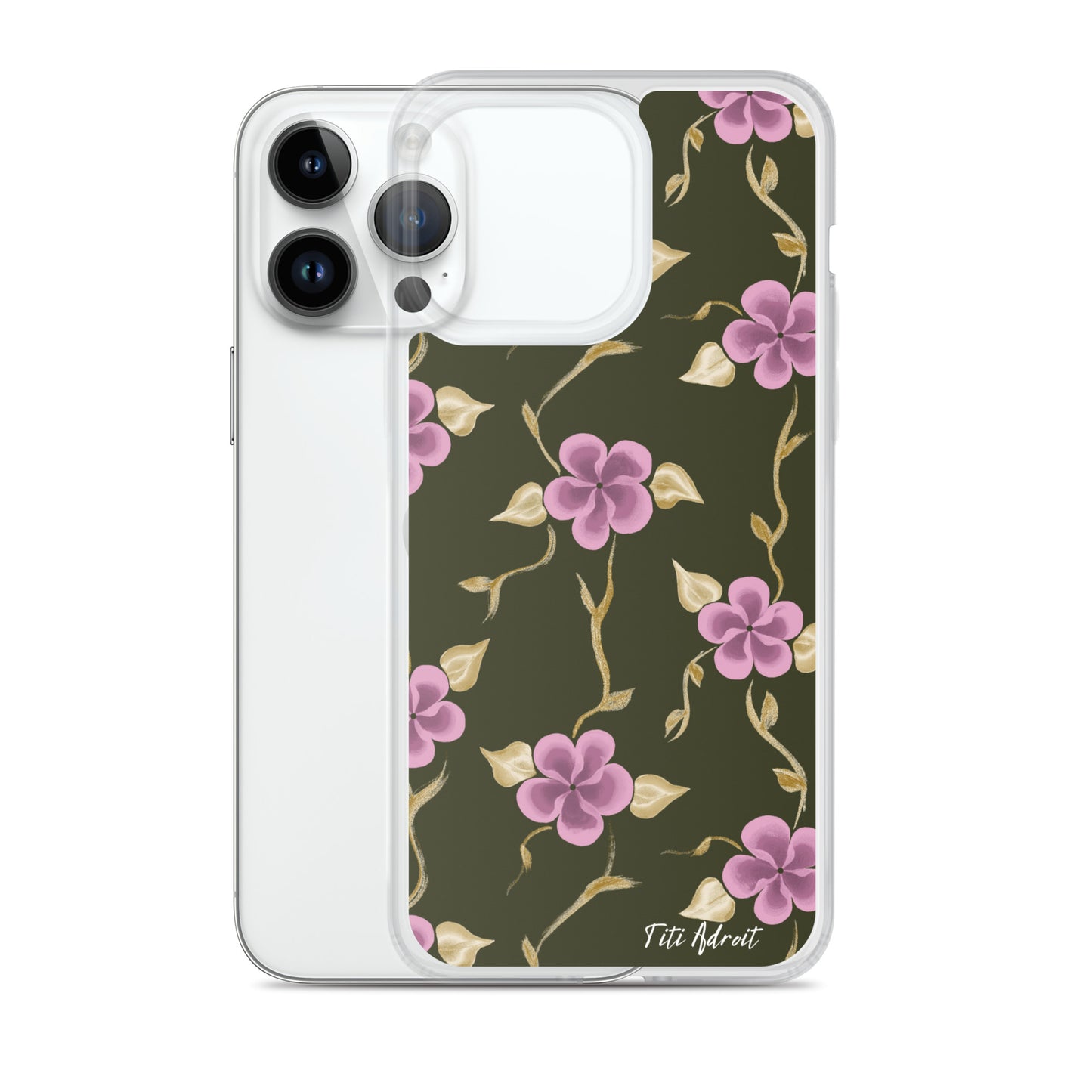 Brunnette_Grape_Flower_Clear_Phonecase_iPhone
