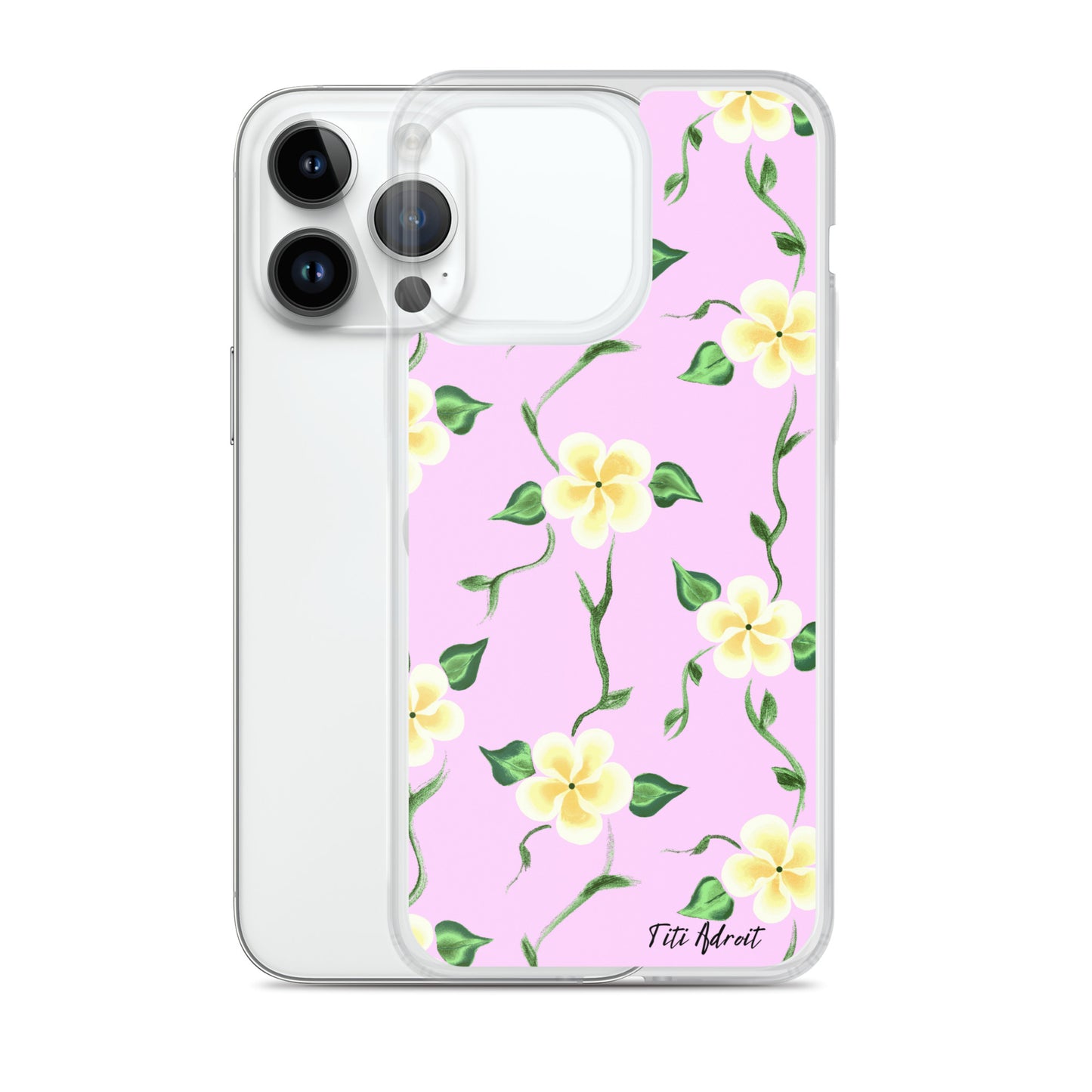 Pink_Banana_Flower_Clear_Phonecase_iPhone