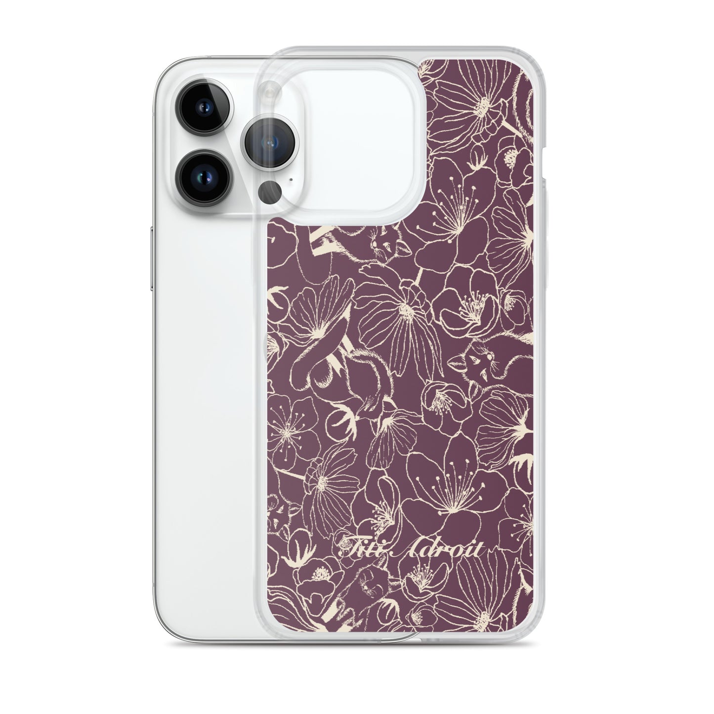 Fox_Flowers_Currant_Cream_Clear_Phonecase_iPhone