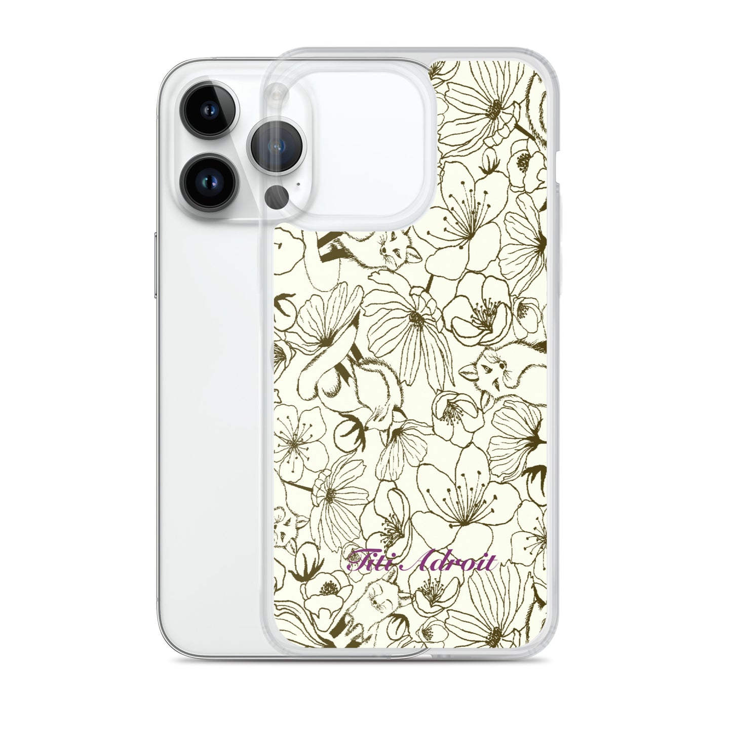 Fox_Flowers_Maohogany_Pearl_Clear_i_Phonecase_iPhone