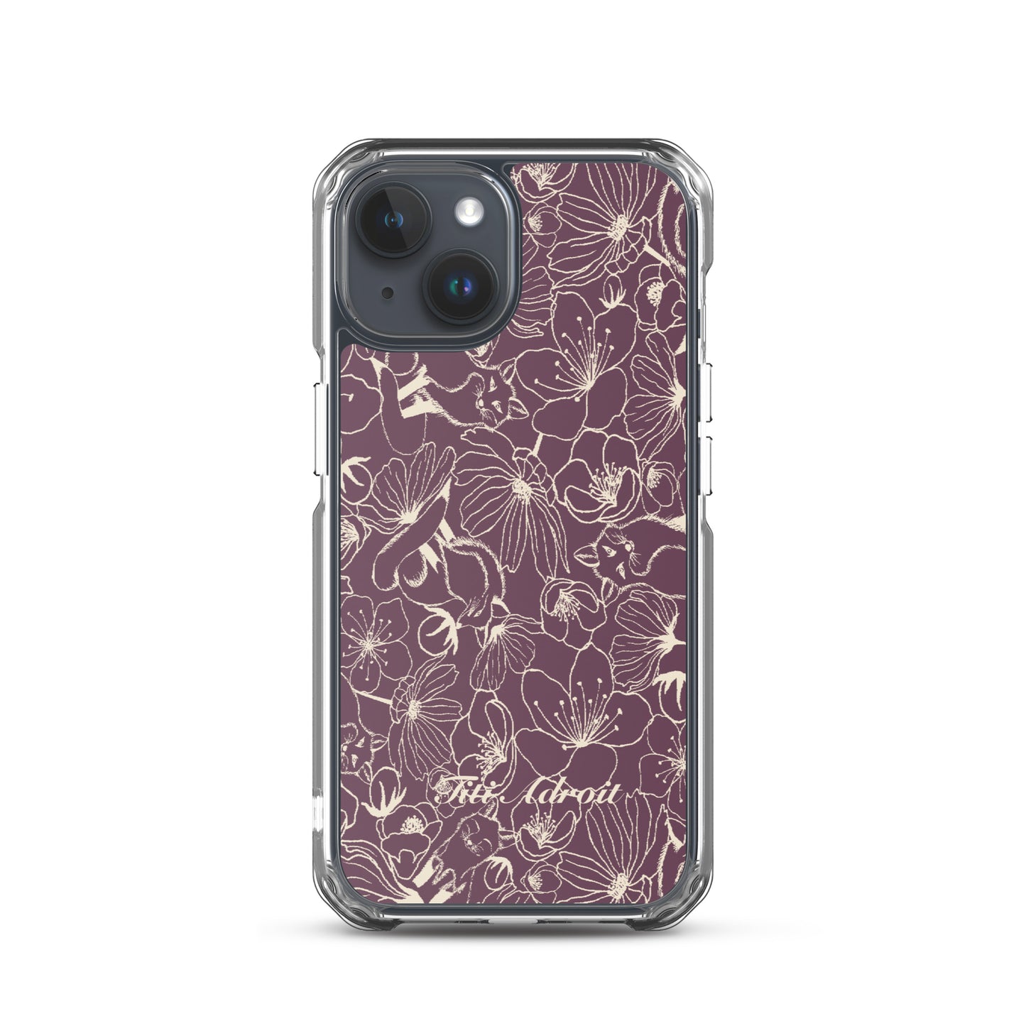 Fox_Flowers_Currant_Cream_Clear_Phonecase_iPhone