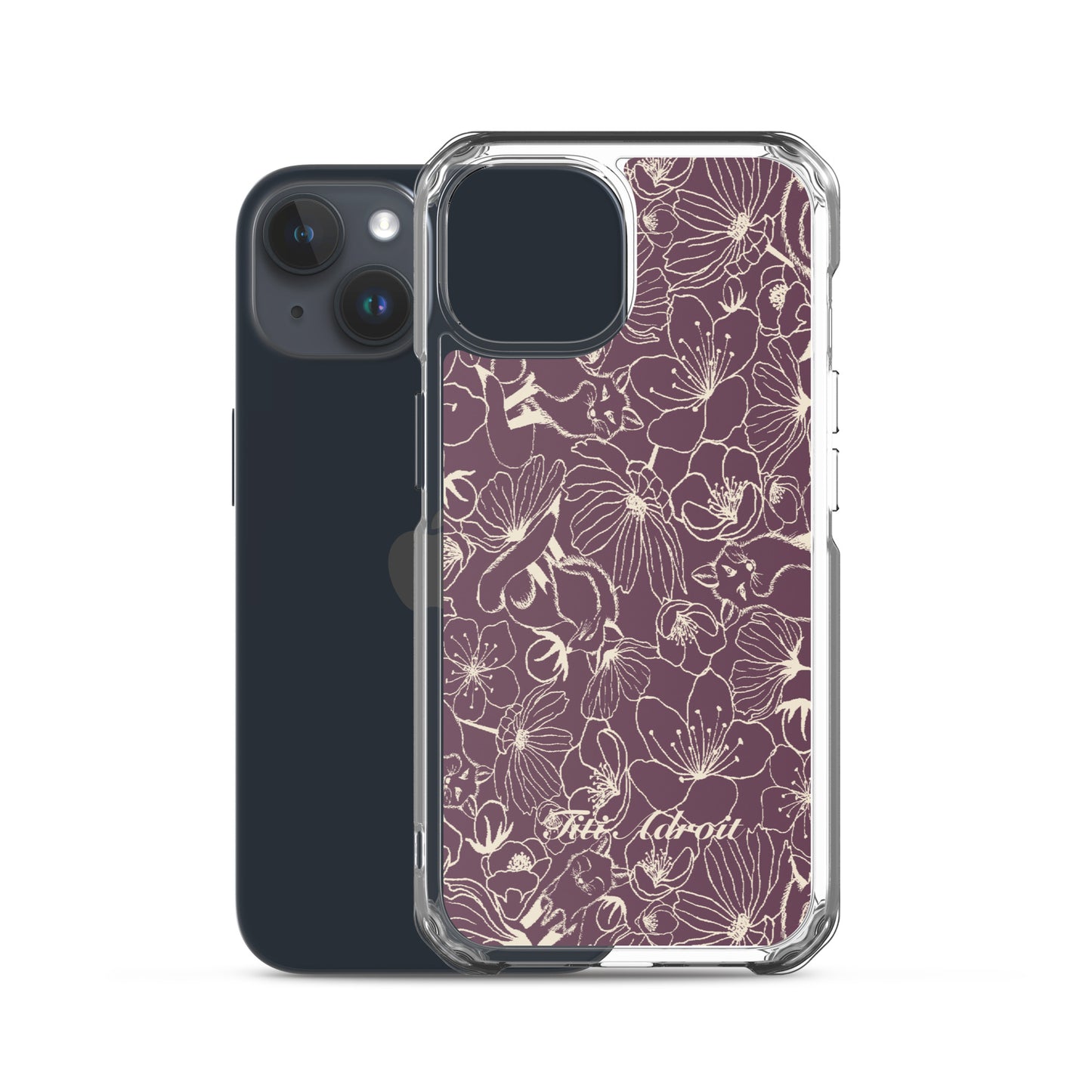 Fox_Flowers_Currant_Cream_Clear_Phonecase_iPhone