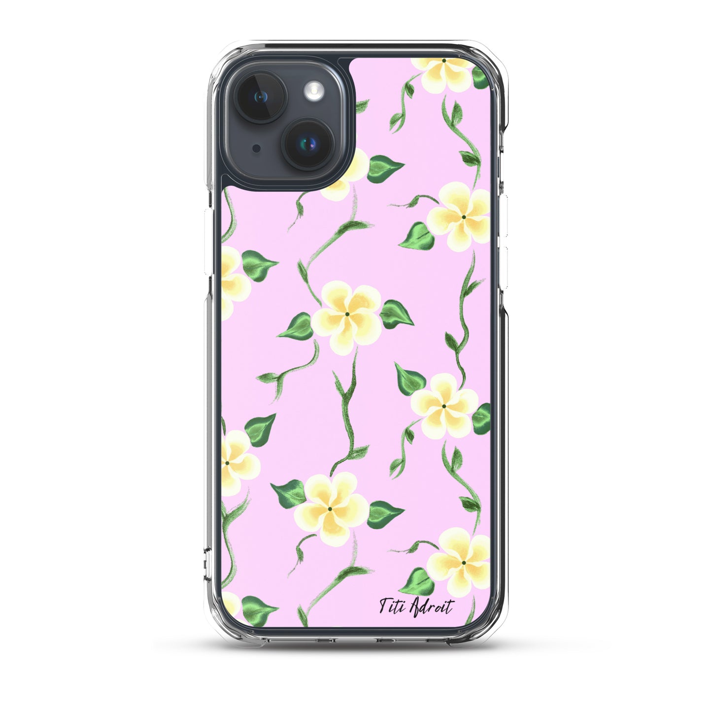 Pink_Banana_Flower_Clear_Phonecase_iPhone