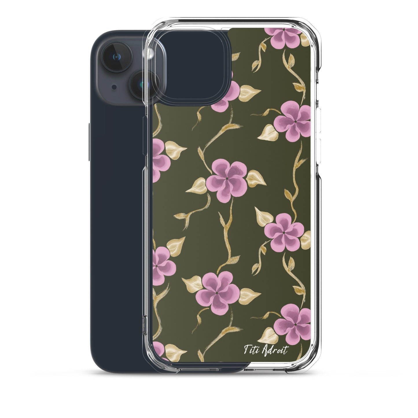 Brunnette_Grape_Flower_Clear_Phonecase_iPhone