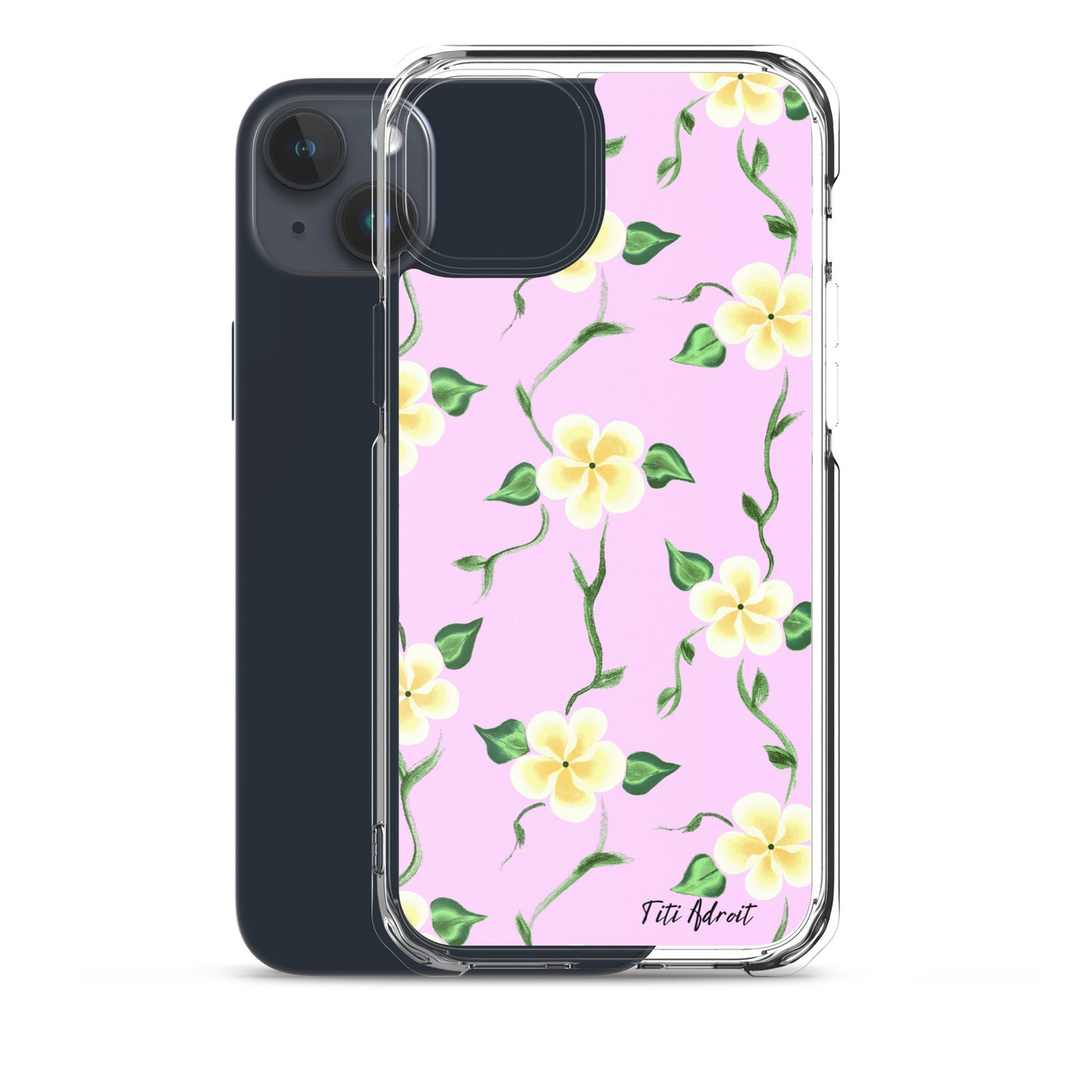 Pink_Banana_Flower_Clear_Phonecase_iPhone