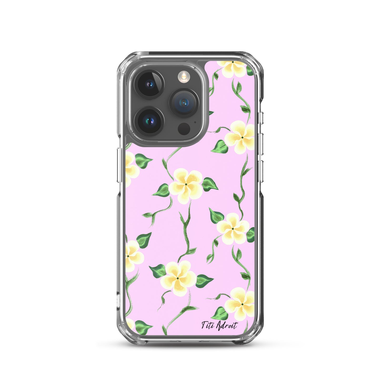 Pink_Banana_Flower_Clear_Phonecase_iPhone
