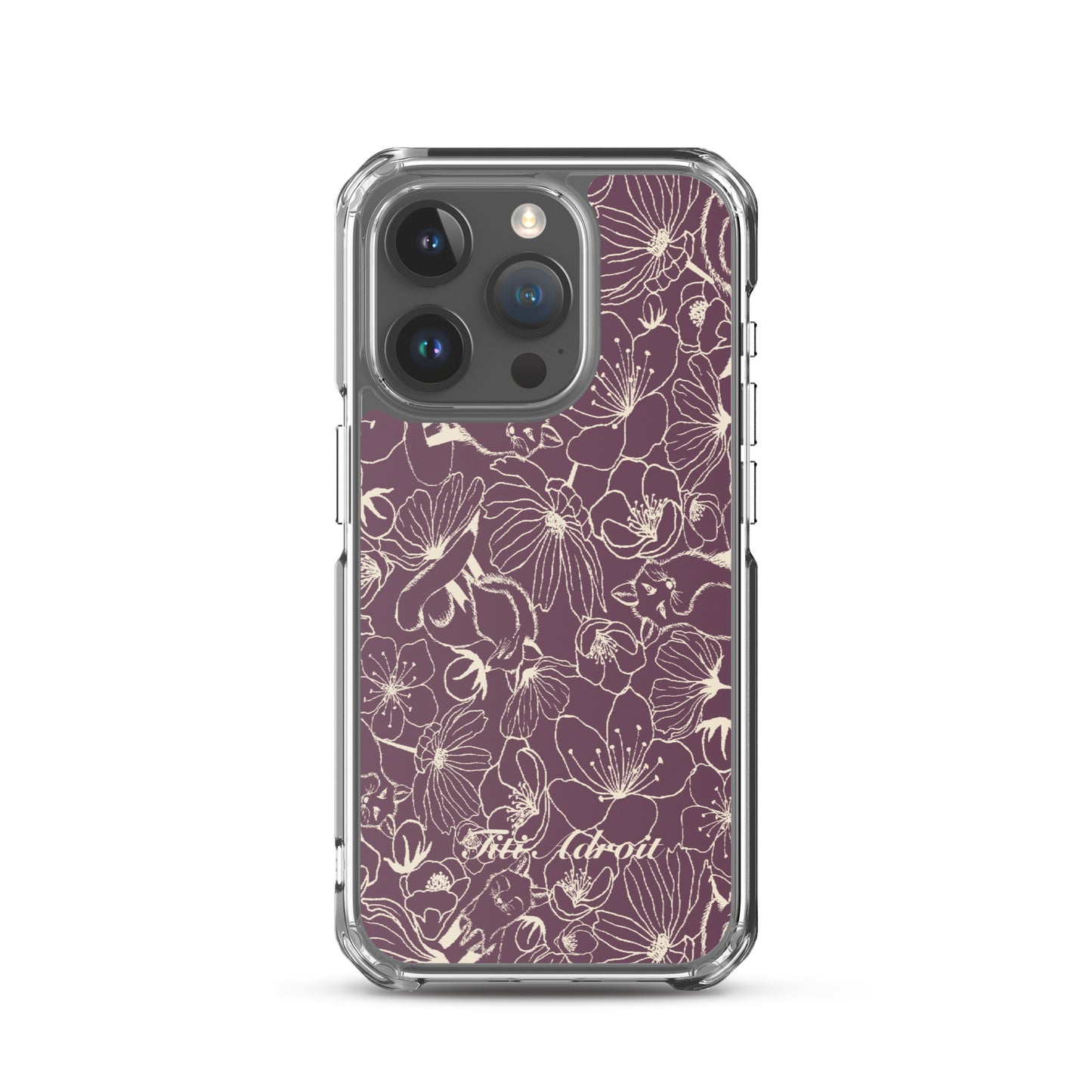 Fox_Flowers_Currant_Cream_Clear_Phonecase_iPhone