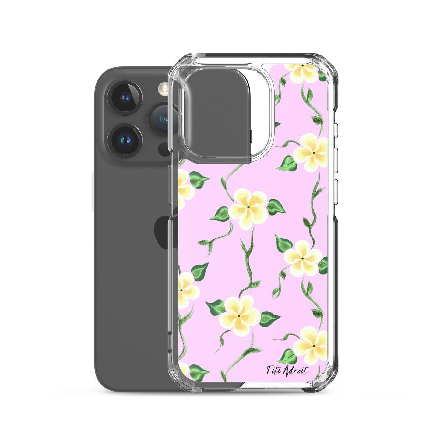 Pink_Banana_Flower_Clear_Phonecase_iPhone