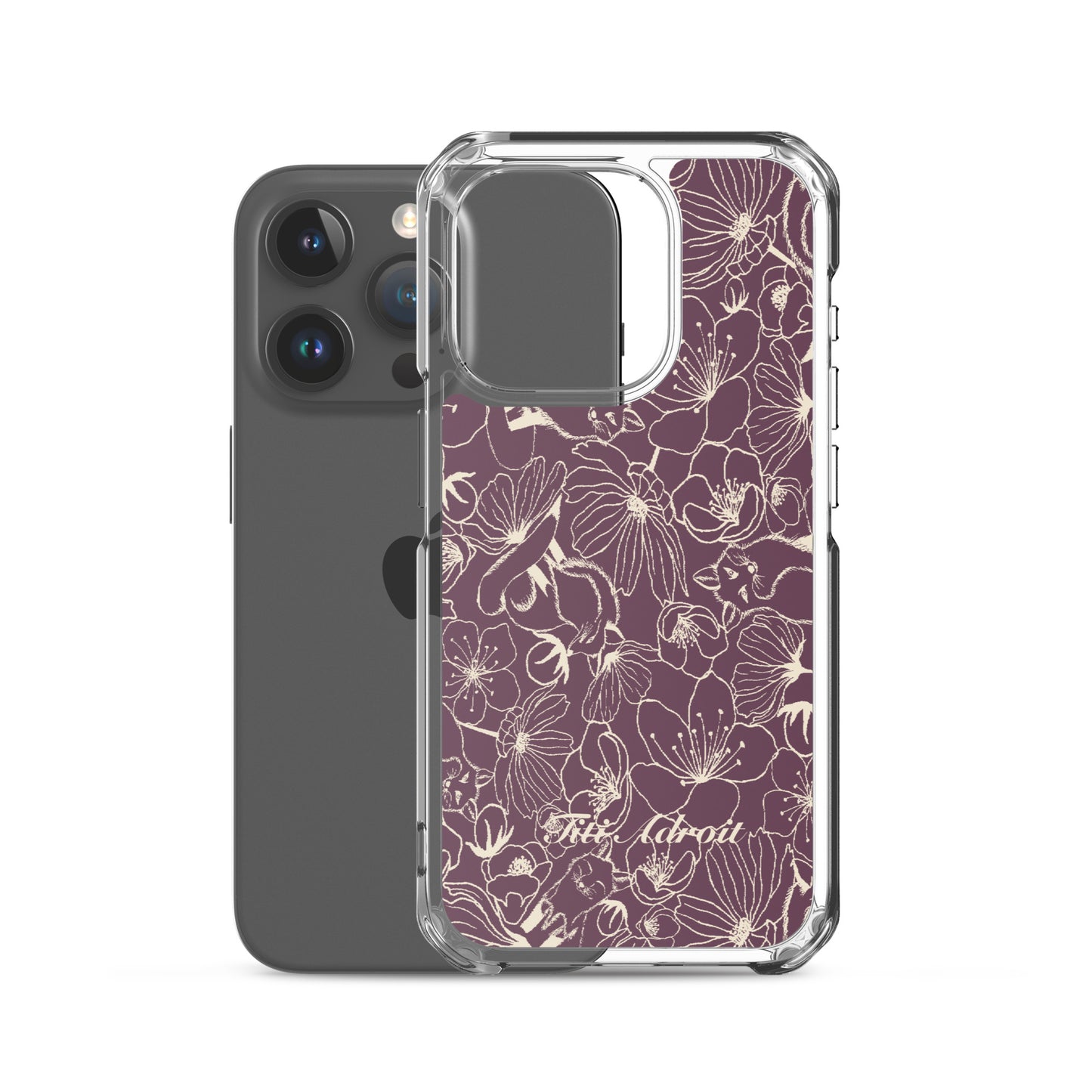 Fox_Flowers_Currant_Cream_Clear_Phonecase_iPhone