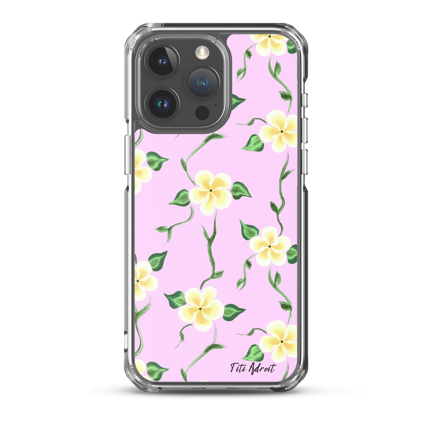 Pink_Banana_Flower_Clear_Phonecase_iPhone