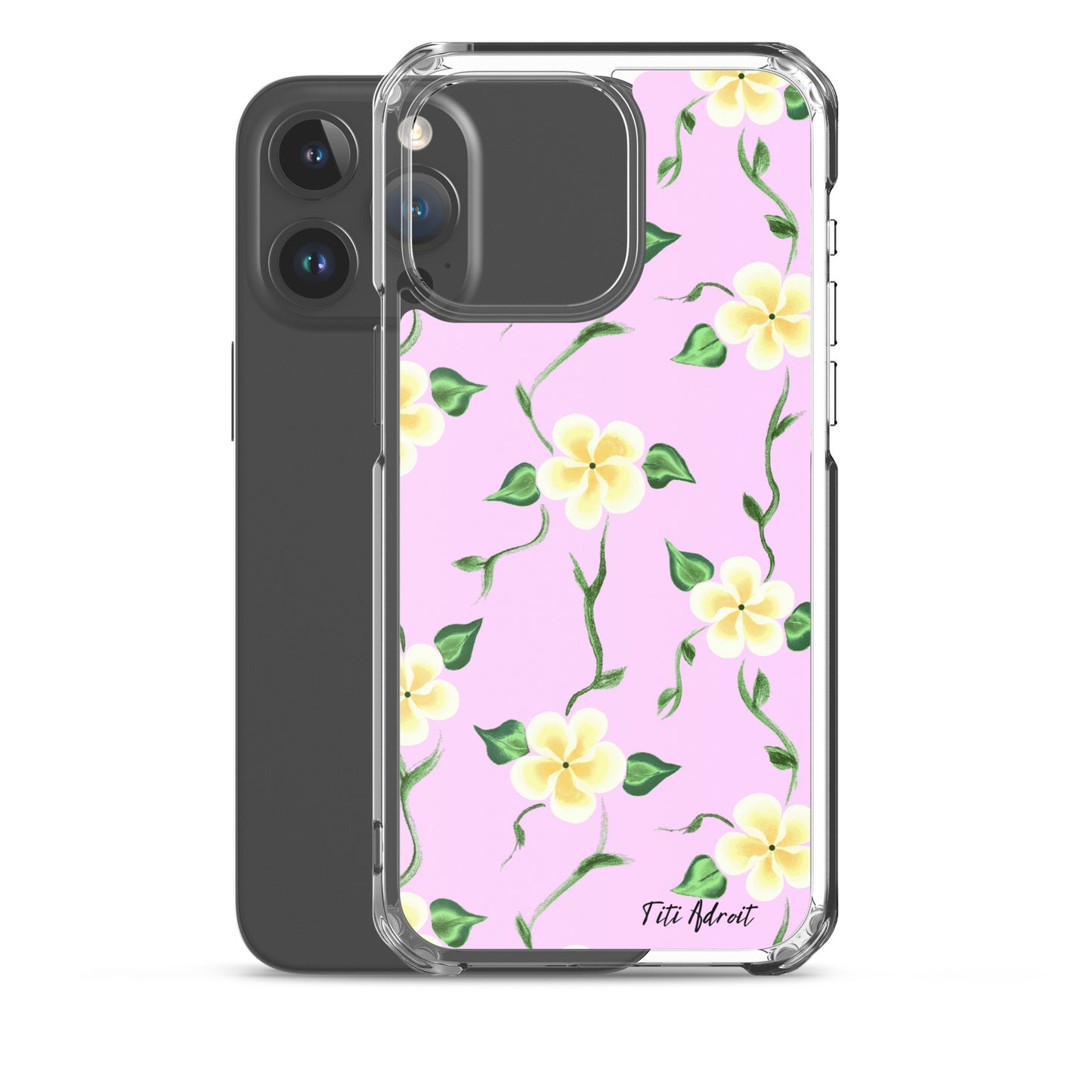 Pink_Banana_Flower_Clear_Phonecase_iPhone