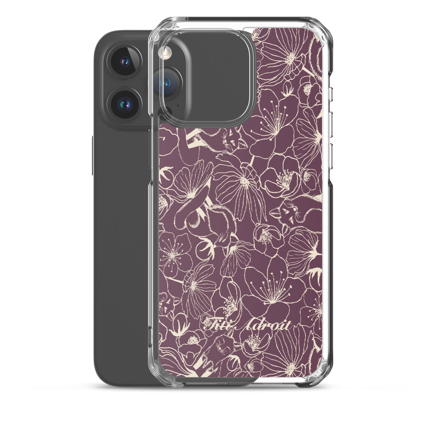 Fox_Flowers_Currant_Cream_Clear_Phonecase_iPhone