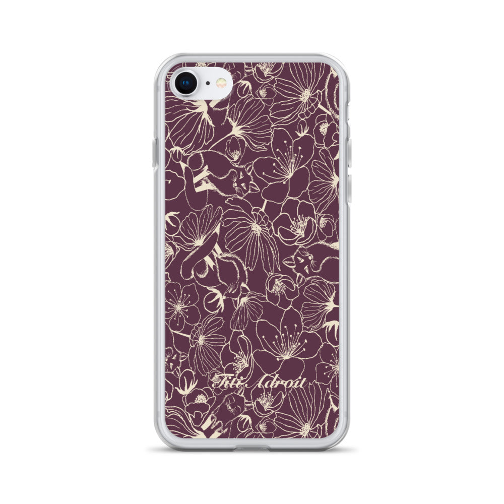 Fox_Flowers_Currant_Cream_Clear_Phonecase_iPhone