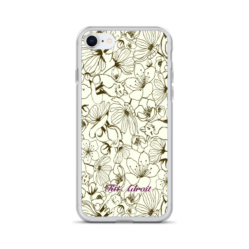 Fox_Flowers_Maohogany_Pearl_Clear_i_Phonecase_iPhone