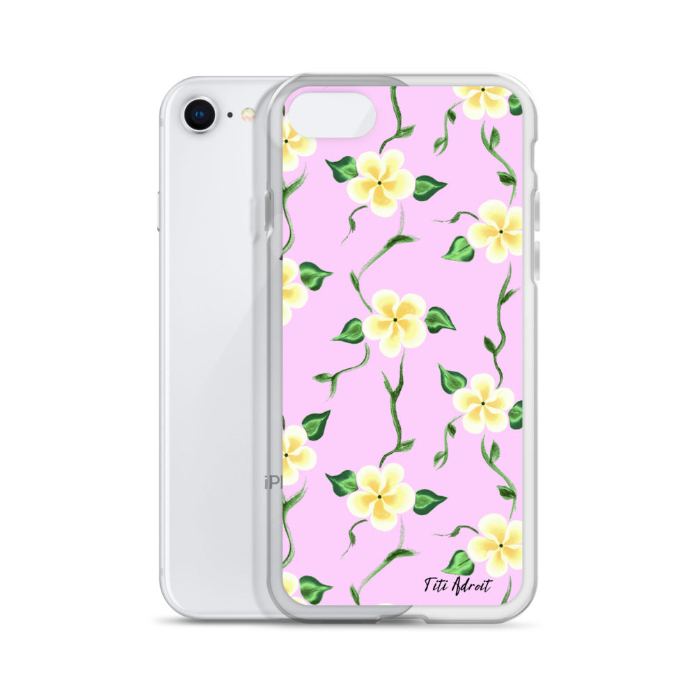 Pink_Banana_Flower_Clear_Phonecase_iPhone