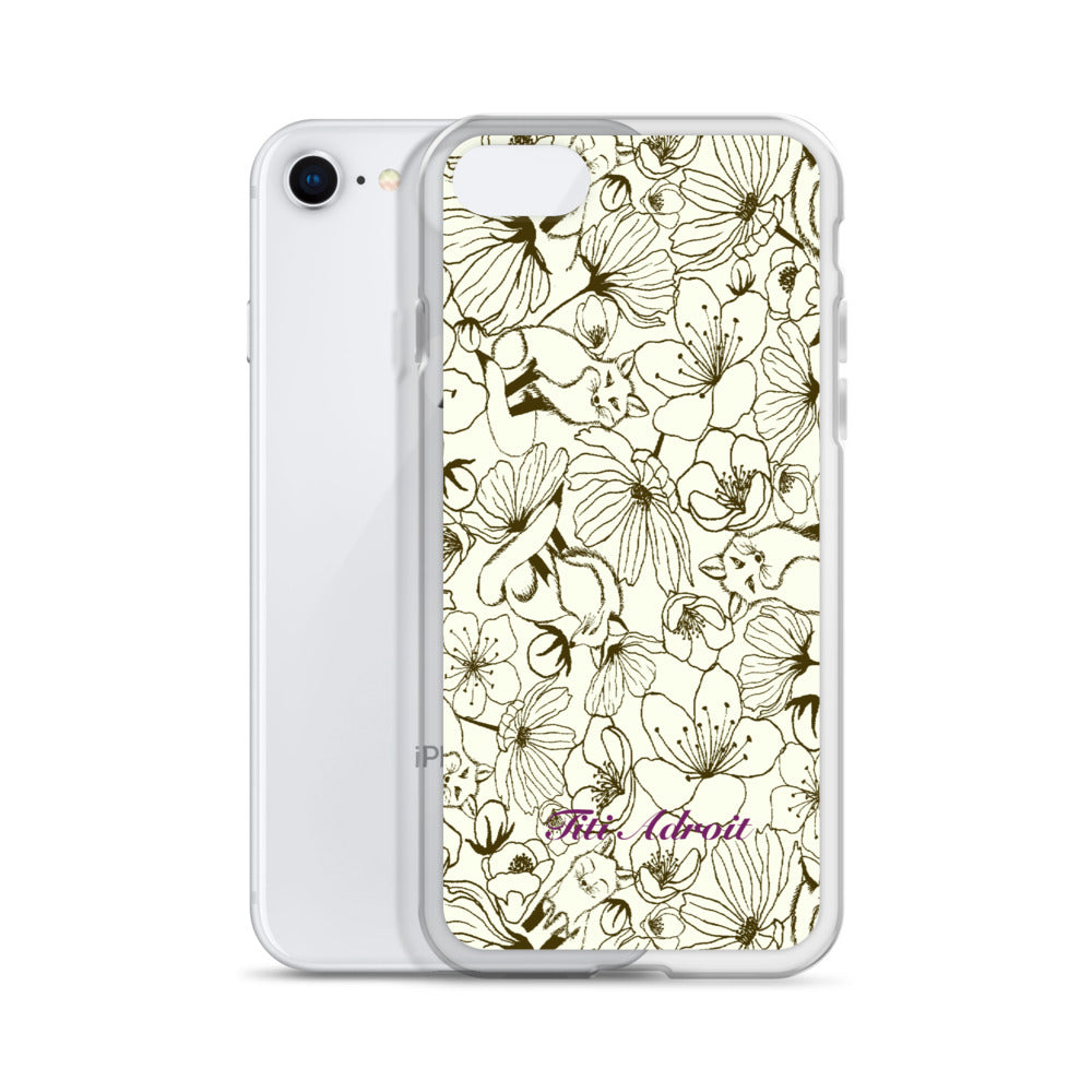 Fox_Flowers_Maohogany_Pearl_Clear_i_Phonecase_iPhone