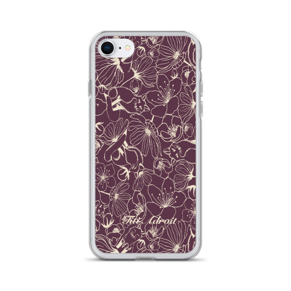 Fox_Flowers_Currant_Cream_Clear_Phonecase_iPhone