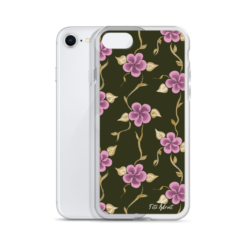 Brunnette_Grape_Flower_Clear_Phonecase_iPhone