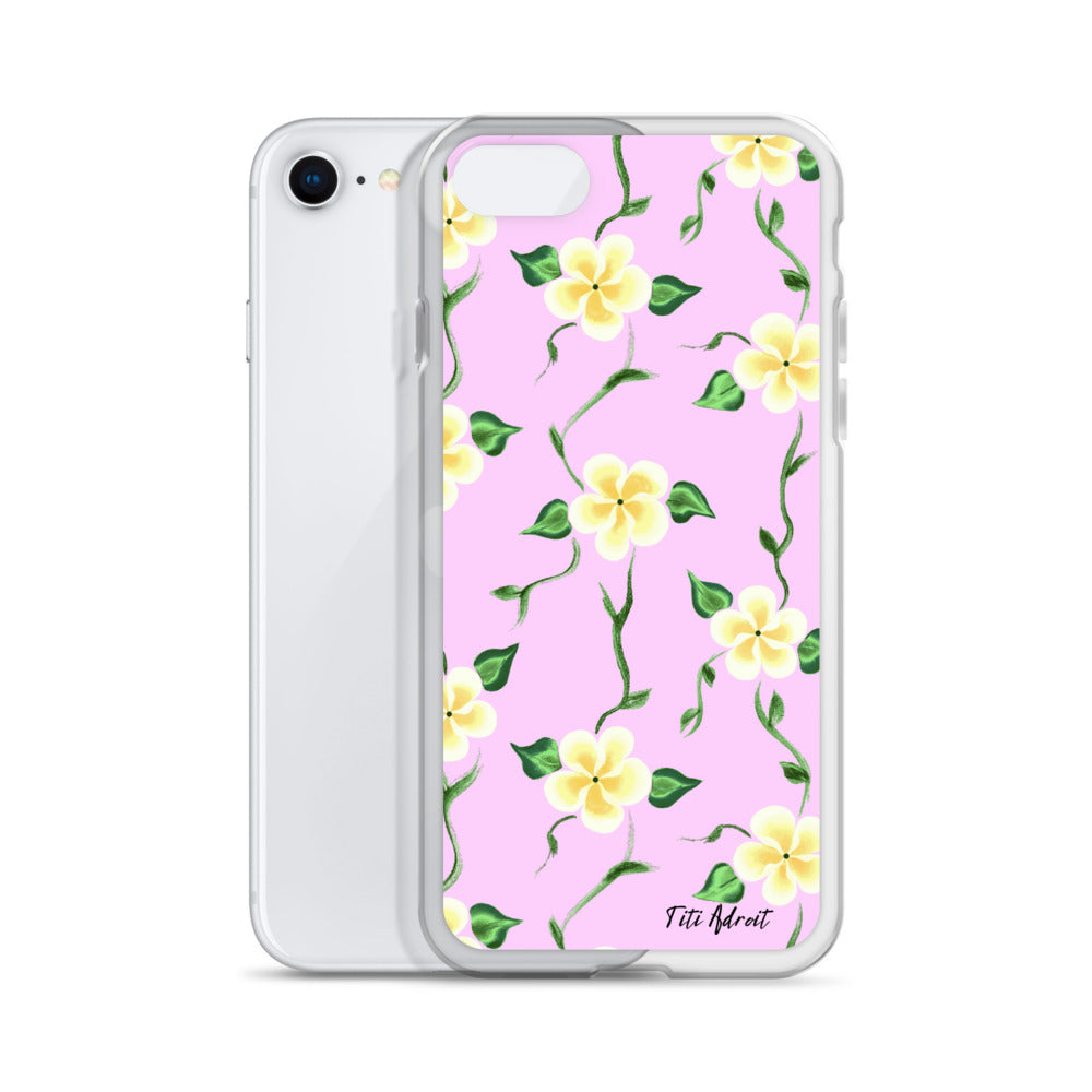 Pink_Banana_Flower_Clear_Phonecase_iPhone
